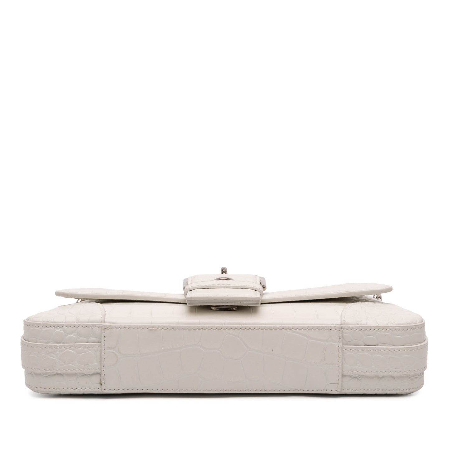 Balenciaga Small Croc Embossed Leather Lindsay Satchel