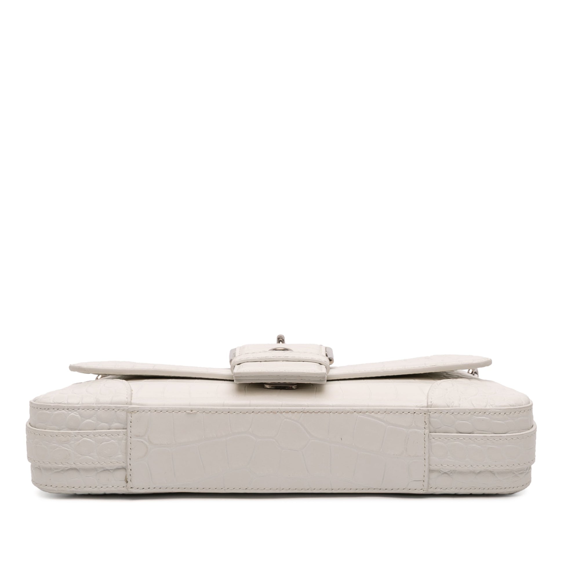 Balenciaga Small Croc Embossed Leather Lindsay Satchel