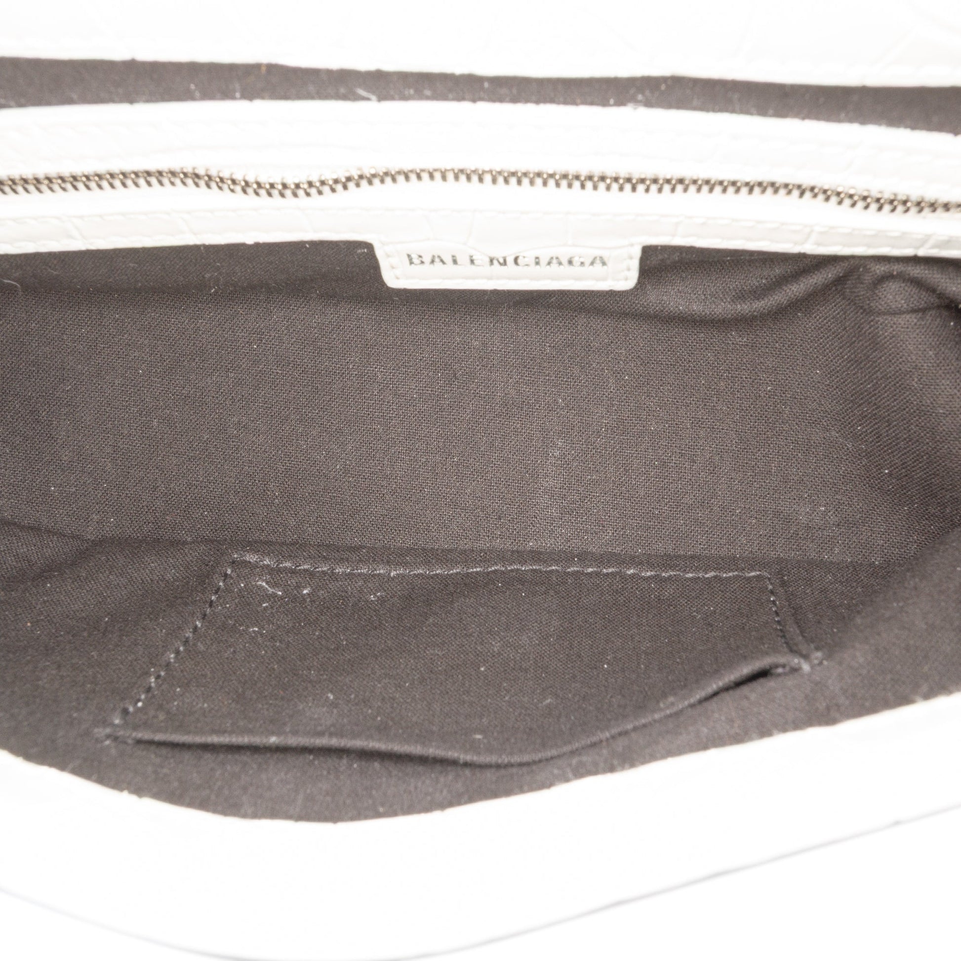 Balenciaga Small Croc Embossed Leather Lindsay Satchel