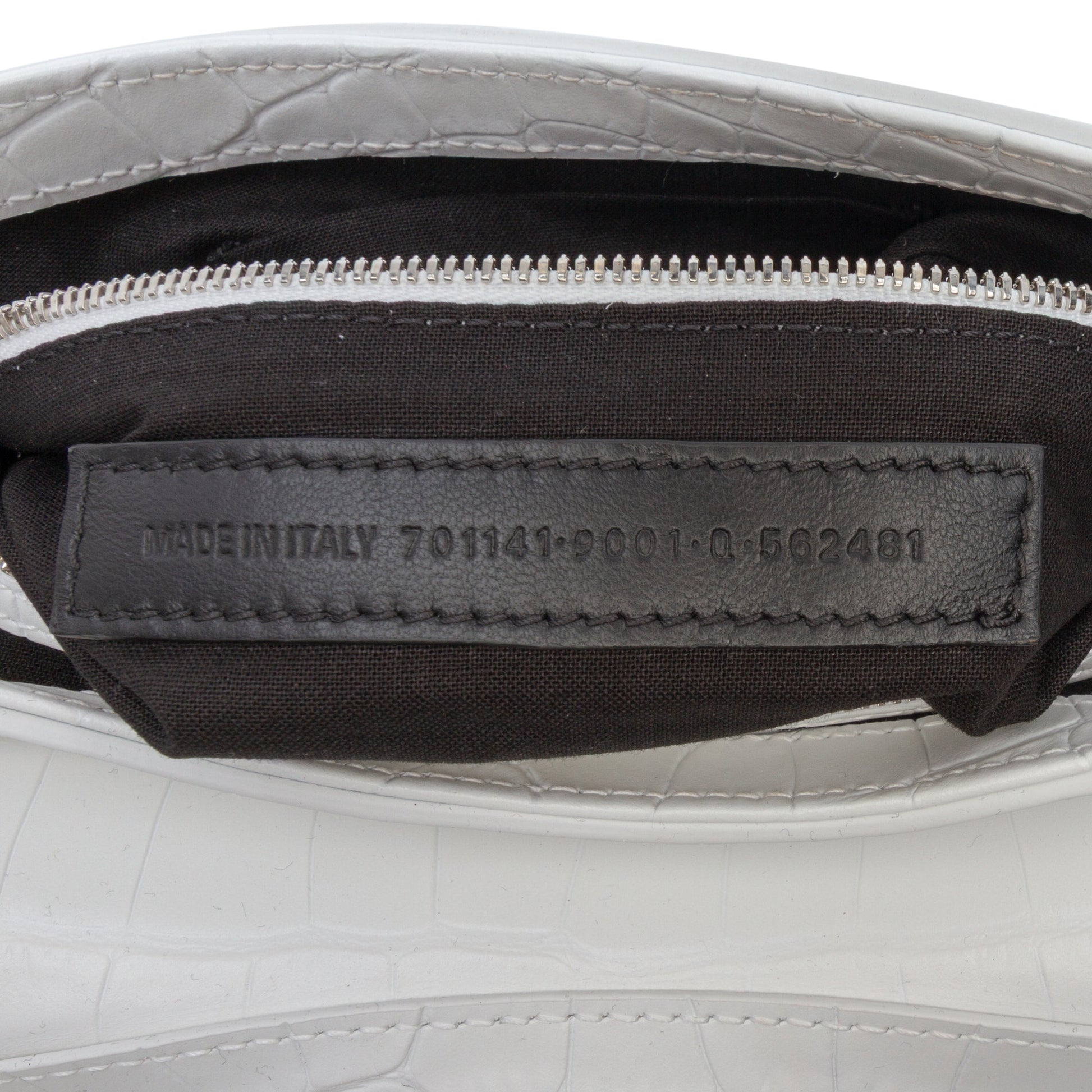 Balenciaga Small Croc Embossed Leather Lindsay Satchel