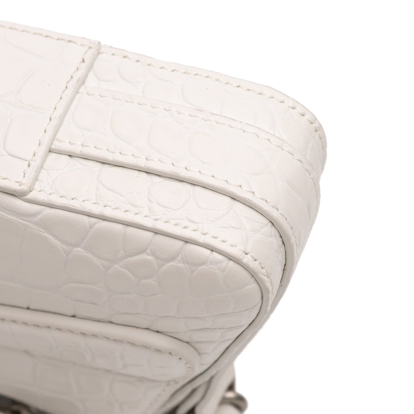 Balenciaga Small Croc Embossed Leather Lindsay Satchel