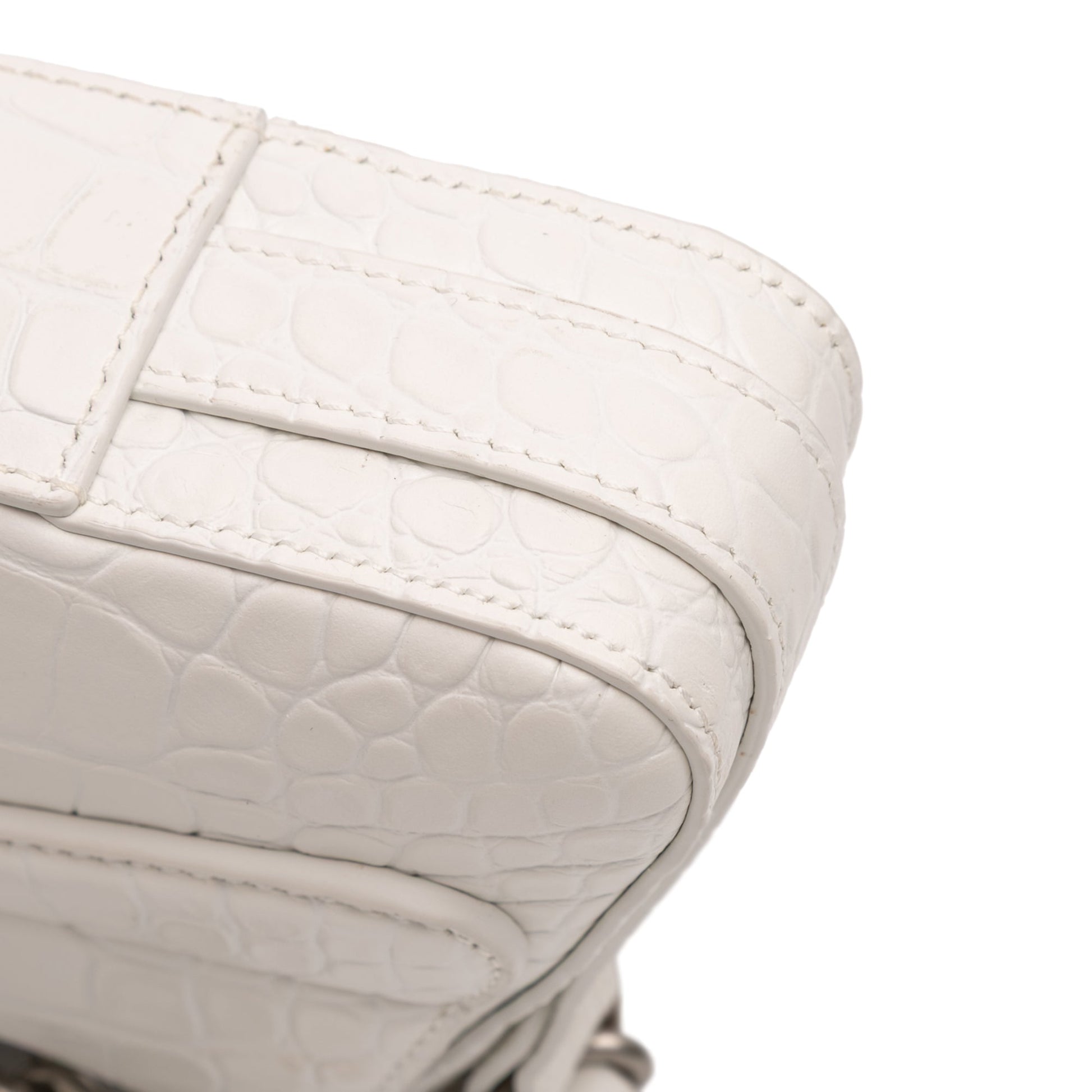 Balenciaga Small Croc Embossed Leather Lindsay Satchel