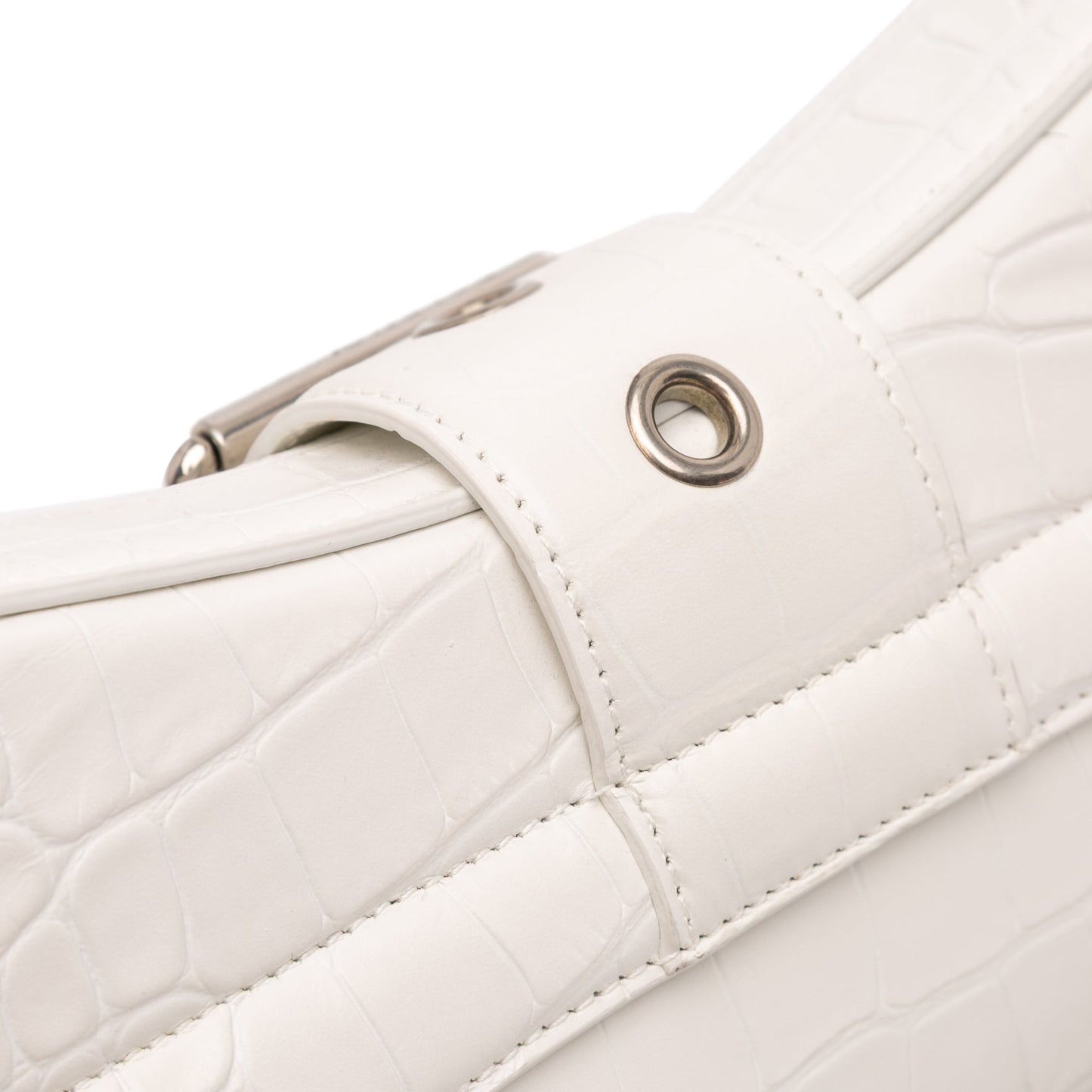 Balenciaga Small Croc Embossed Leather Lindsay Satchel