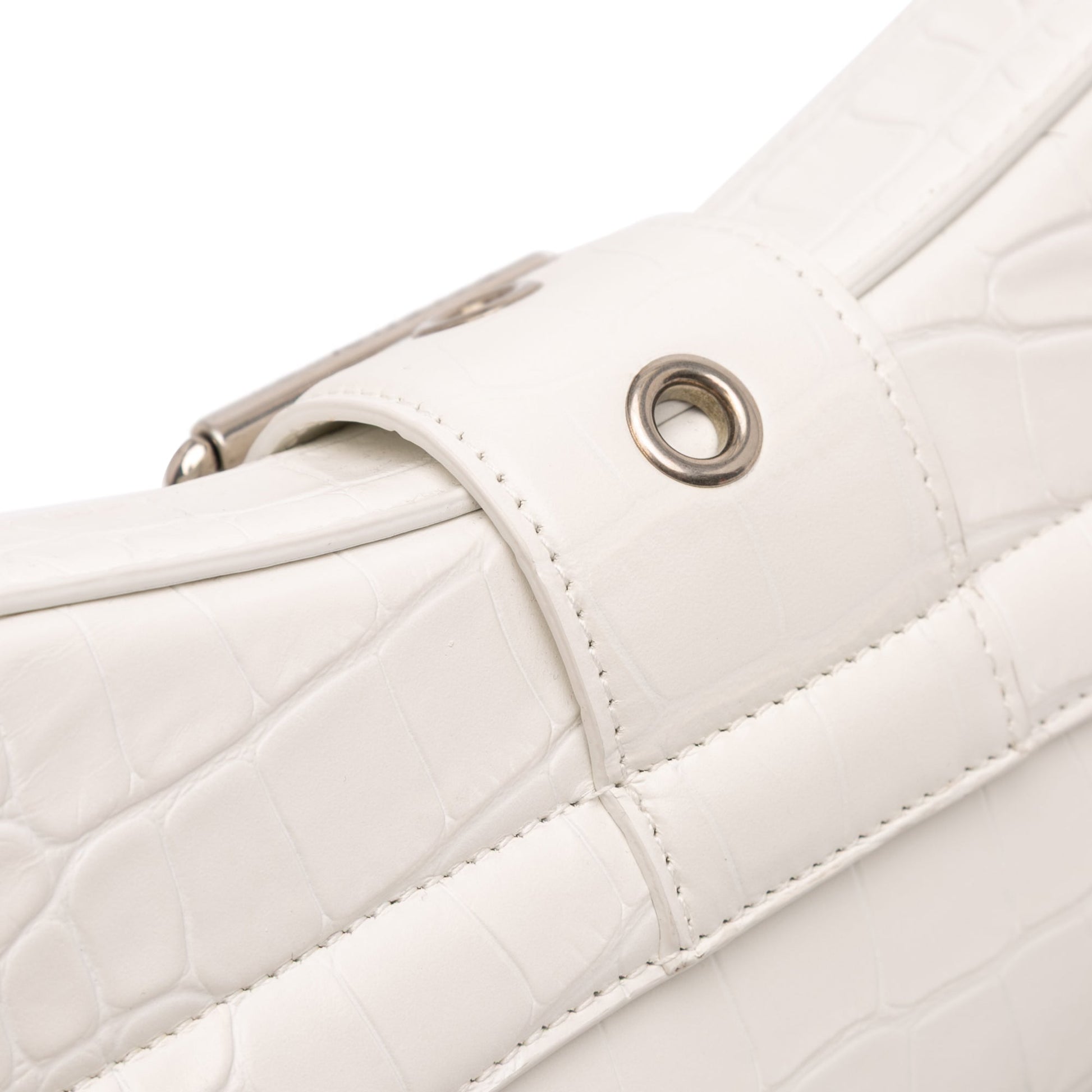Balenciaga Small Croc Embossed Leather Lindsay Satchel