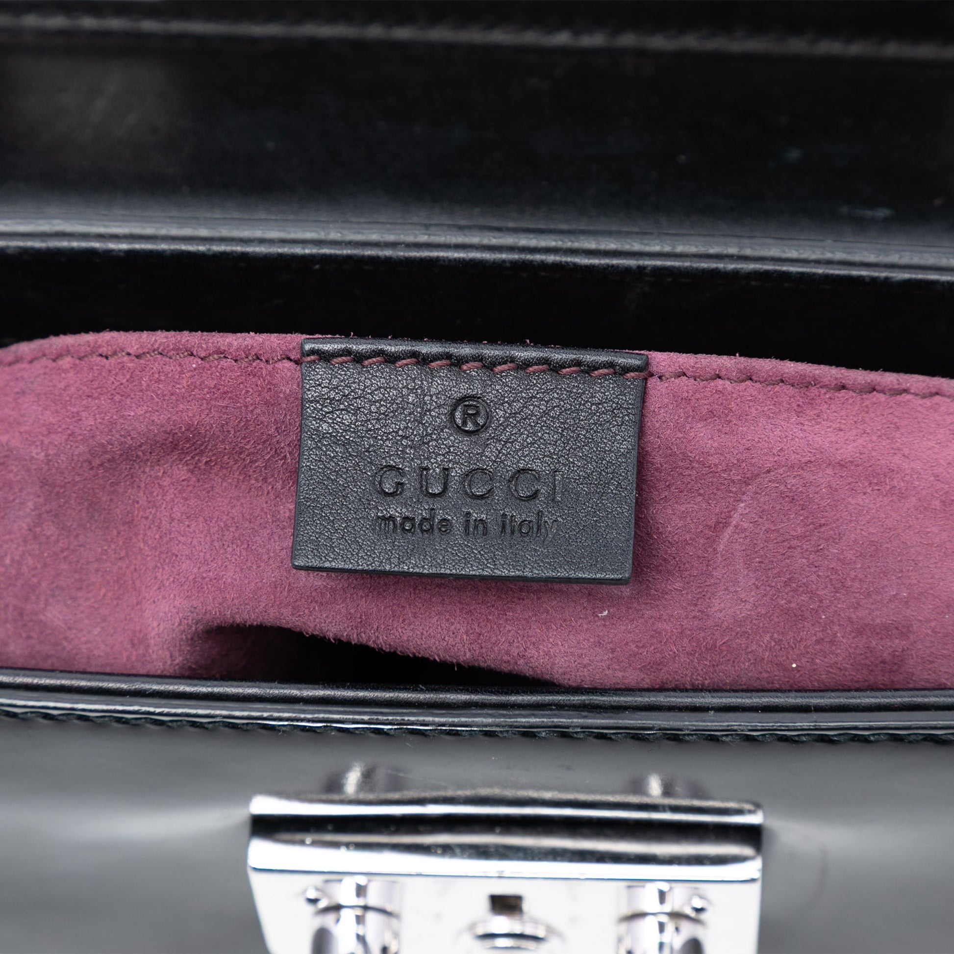 Gucci Mini Polished Leather Bamboo Lady Lock Top Handle Bag
