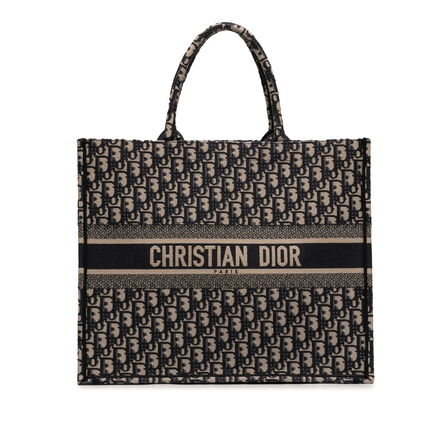 Dior Large Oblique Embroidered Canvas Book Tote