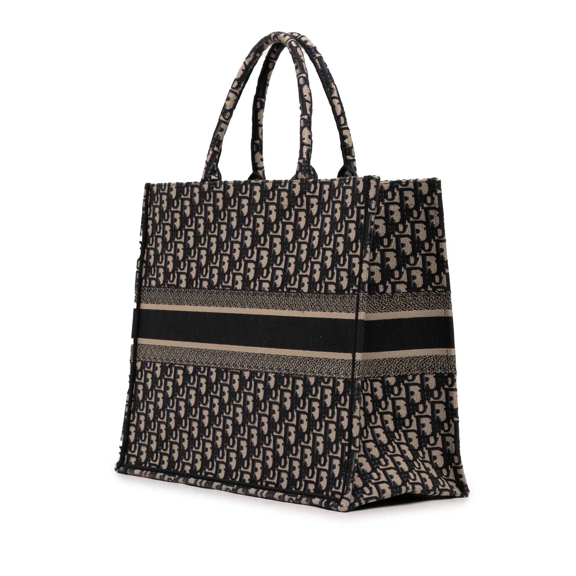Dior Large Oblique Embroidered Canvas Book Tote