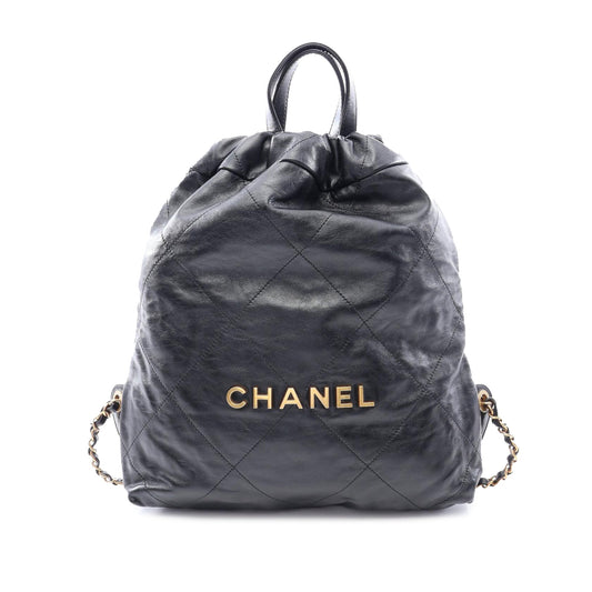 Chanel Small Shiny Quilted Calfskin 22 Backpack