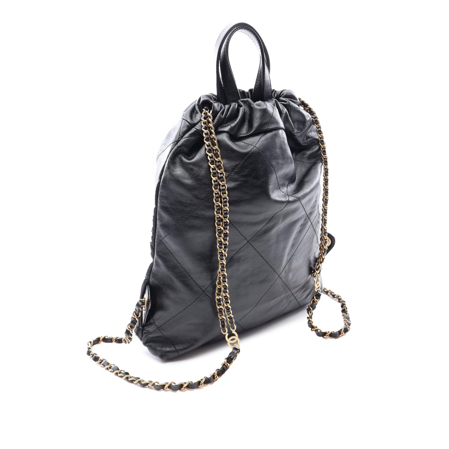 Chanel Small Shiny Quilted Calfskin 22 Backpack