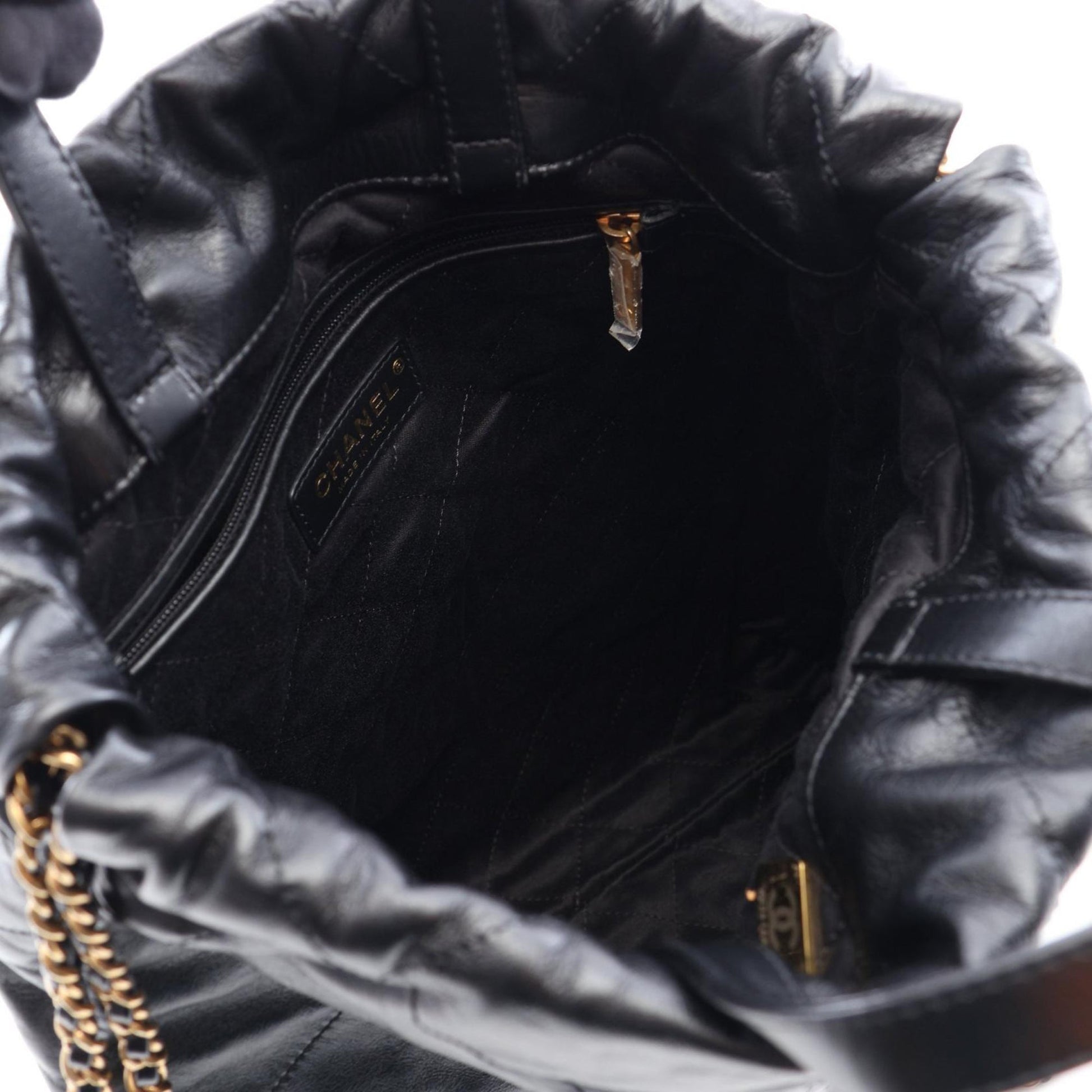 Chanel Small Shiny Quilted Calfskin 22 Backpack