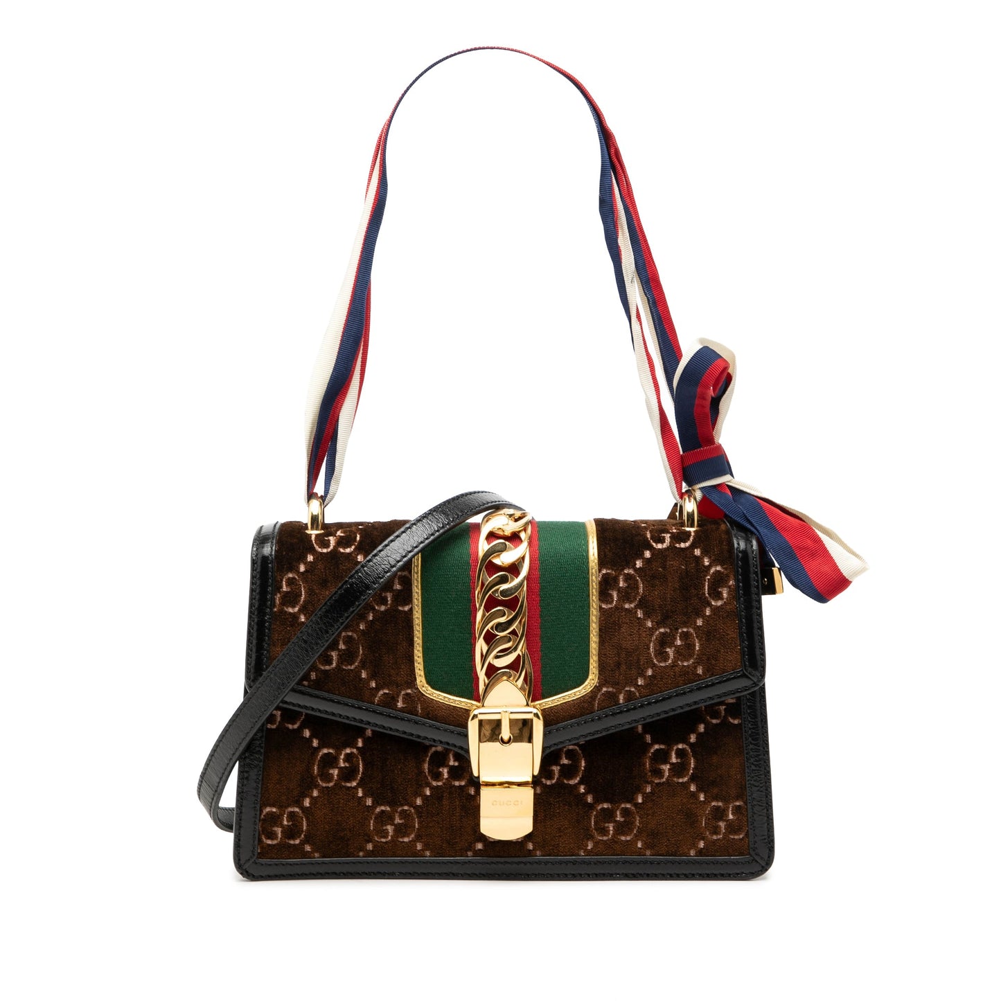 Gucci Small GG Velvet Sylvie Crossbody