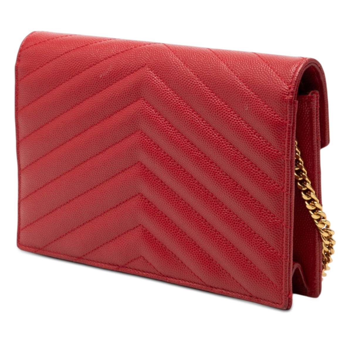 Saint Laurent Grain De Poudre Cassandre Envelope Chain Wallet