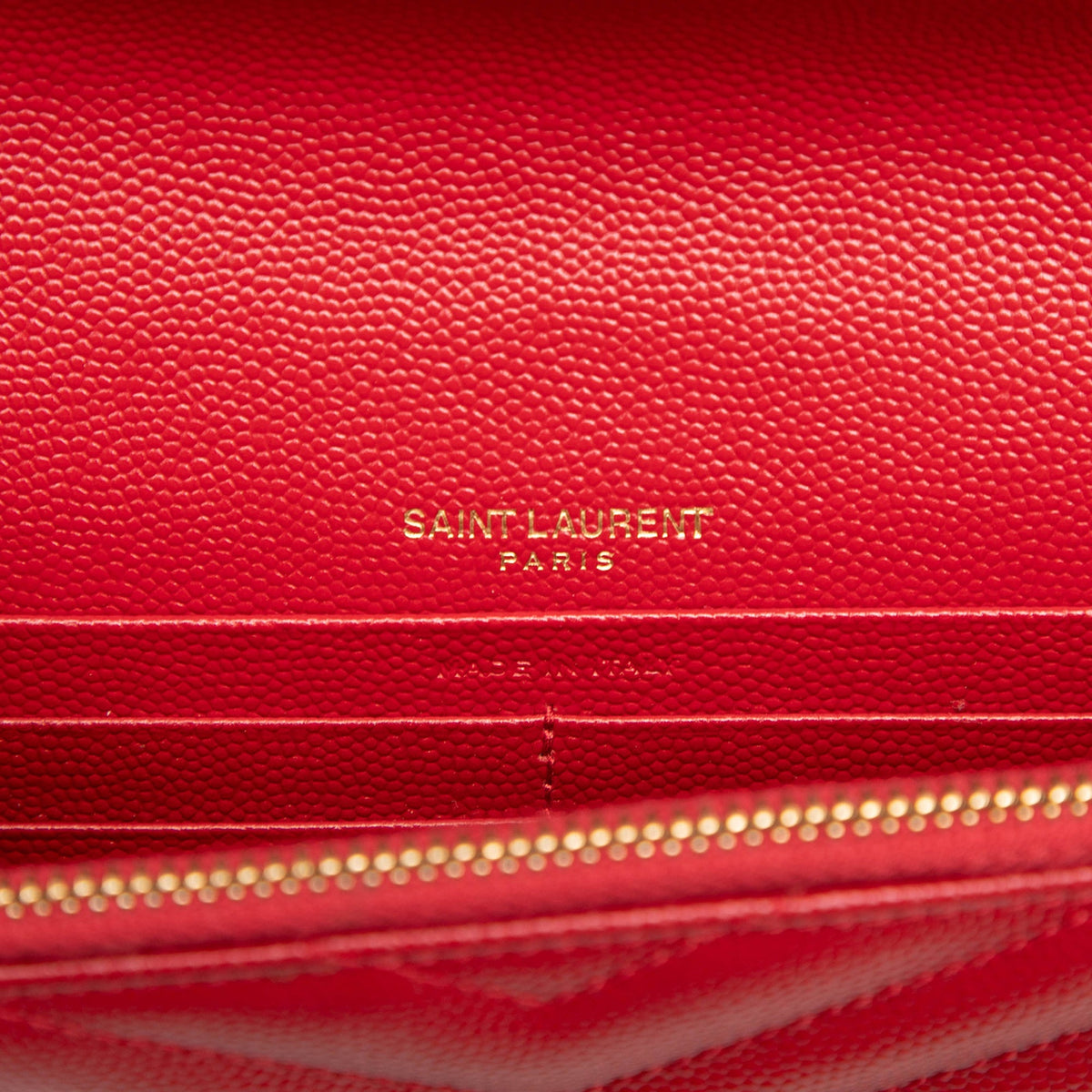 Saint Laurent Grain De Poudre Cassandre Envelope Chain Wallet