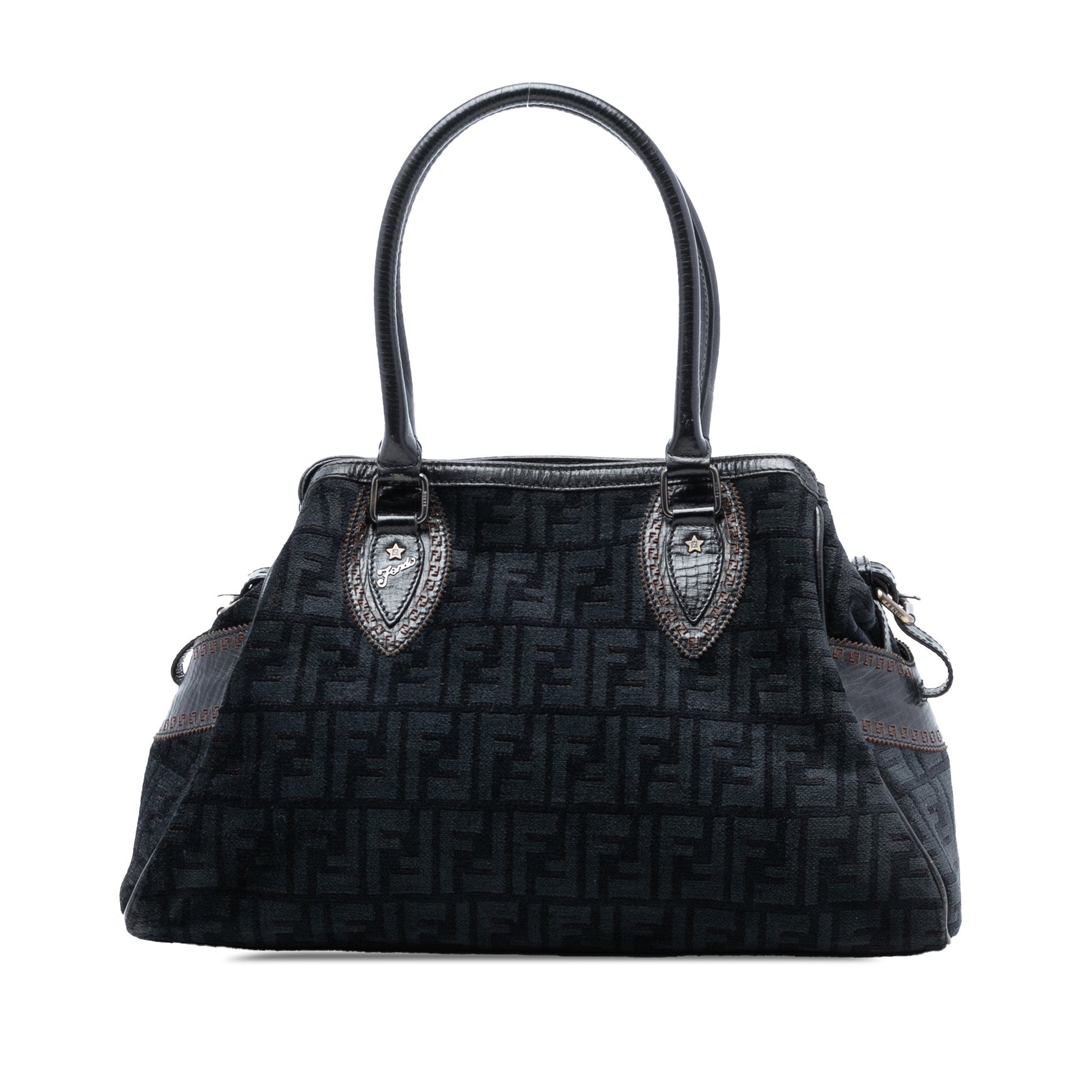 Fendi Medium Zucca Velvet Etniko Du Jour Handbag