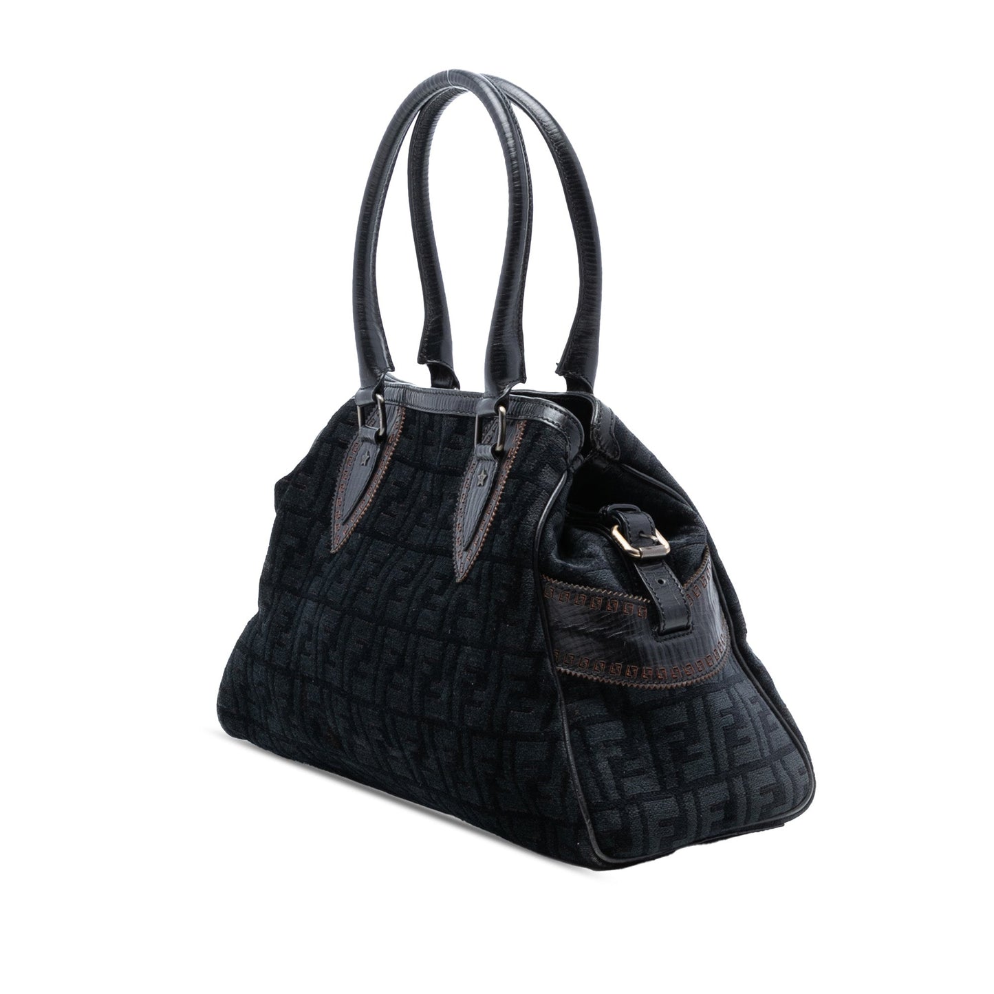 Fendi Medium Zucca Velvet Etniko Du Jour Handbag