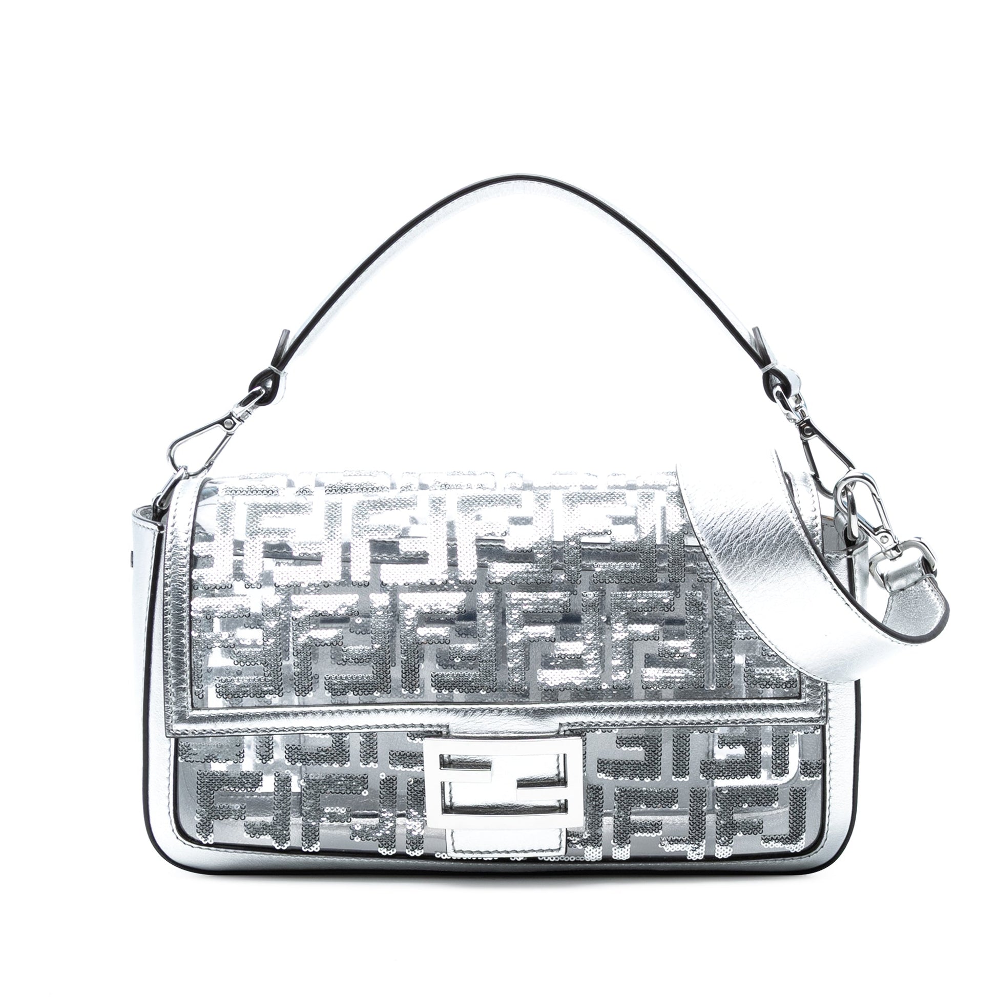 Fendi Nicki Minaj Medium Sequined PVC FF 1974 Baguette Satchel