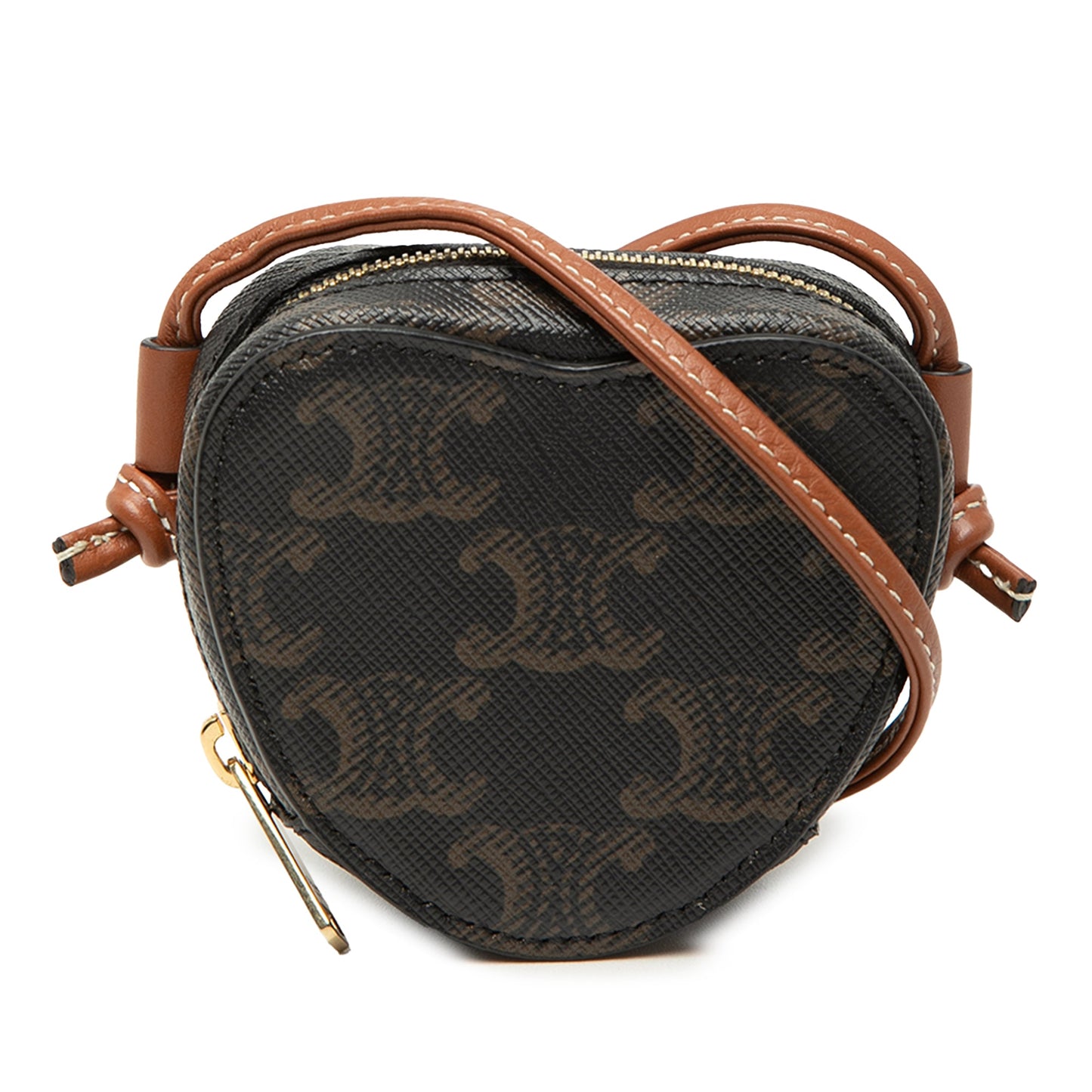 Celine Micro Triomphe Coated Canvas Heart Crossbody