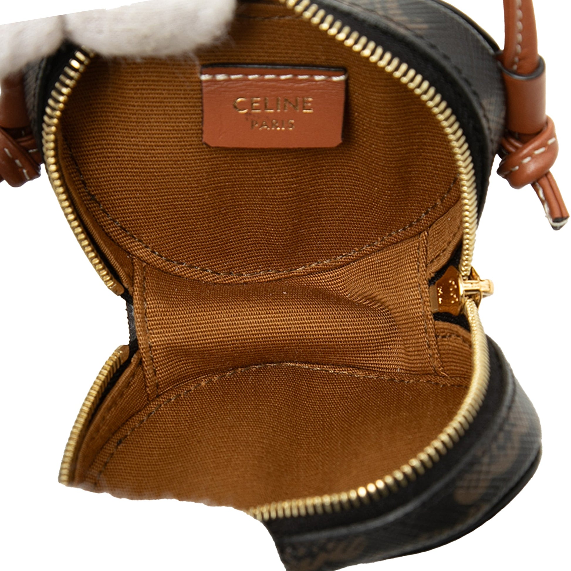 Celine Micro Triomphe Coated Canvas Heart Crossbody
