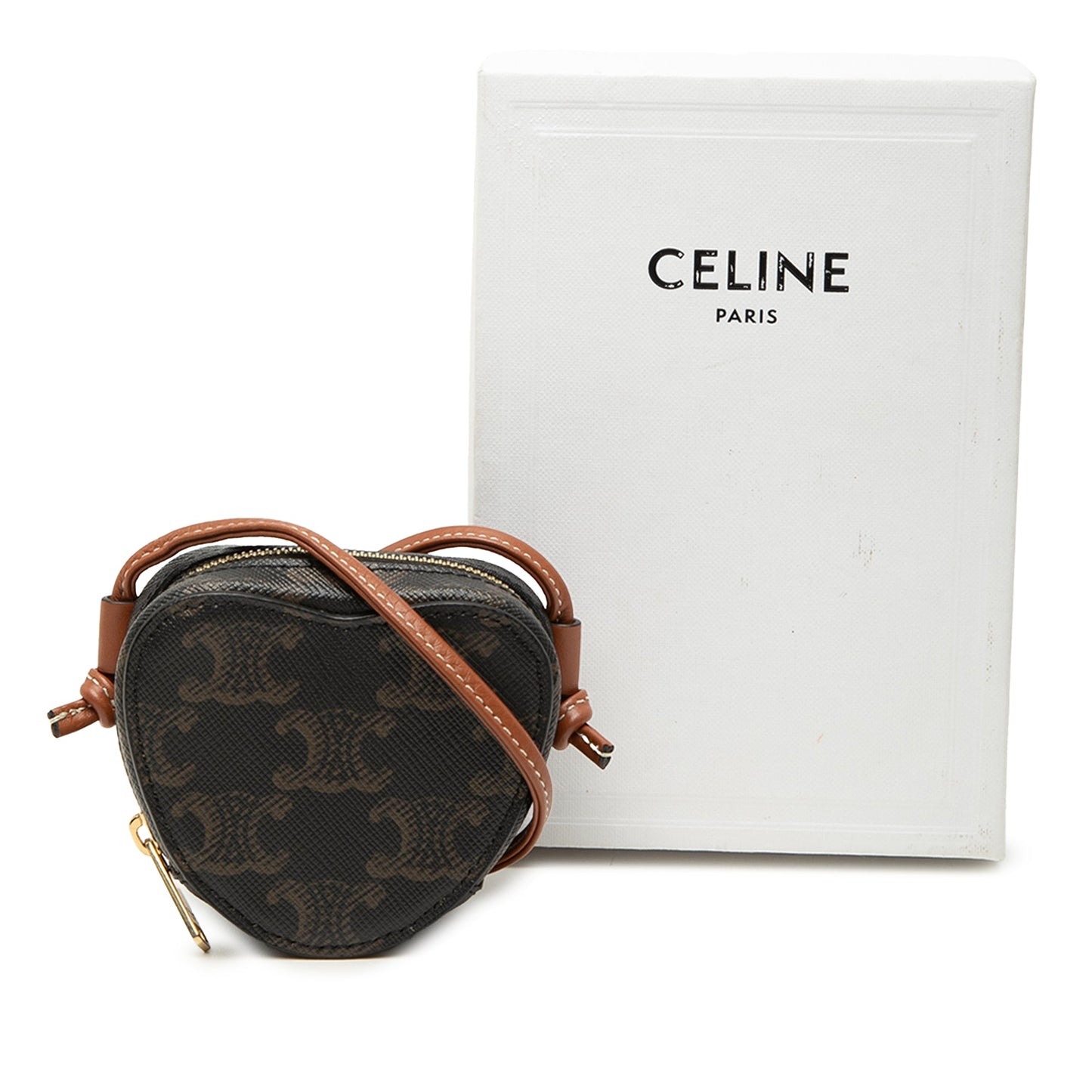 Celine Micro Triomphe Coated Canvas Heart Crossbody