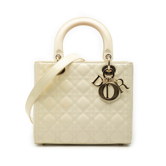Dior Medium Patent Cannage Lady Dior