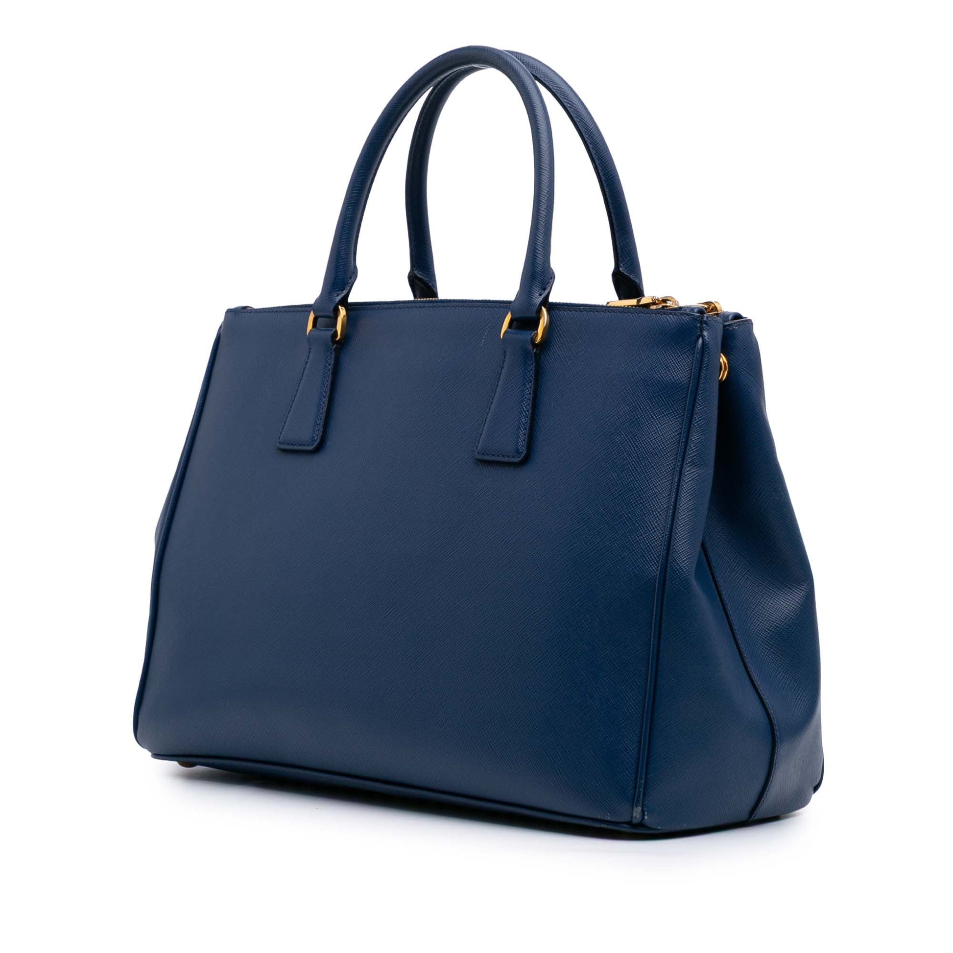 Prada Saffiano Lux Galleria Double Zip Front Pocket Satchel