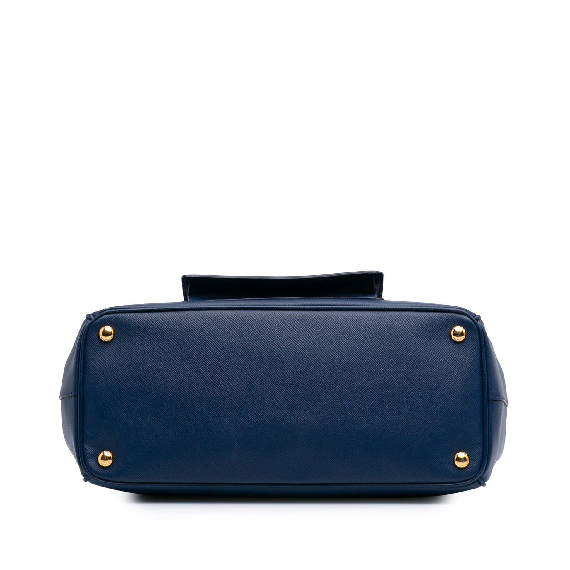 Prada Saffiano Lux Galleria Double Zip Front Pocket Satchel