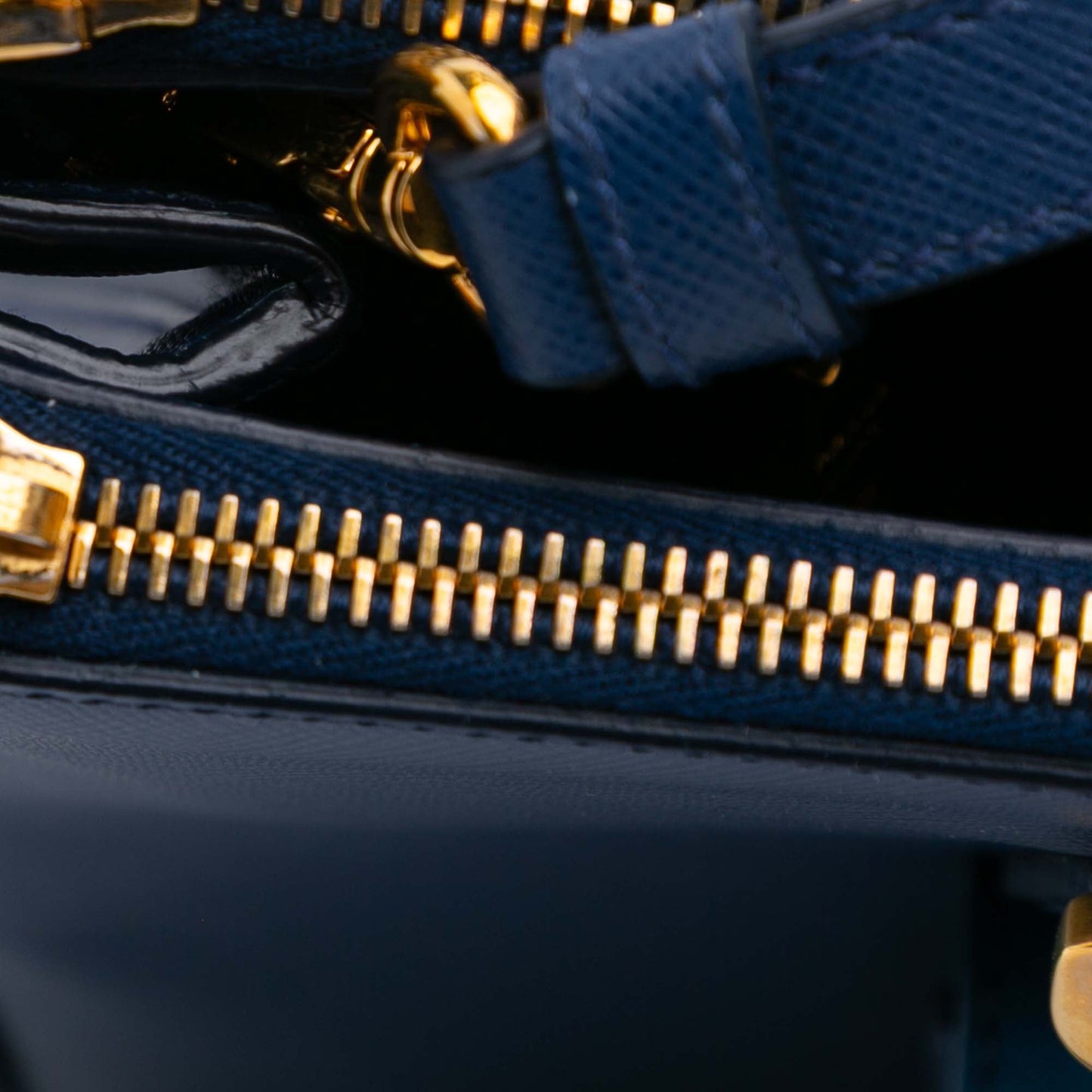 Prada Saffiano Lux Galleria Double Zip Front Pocket Satchel