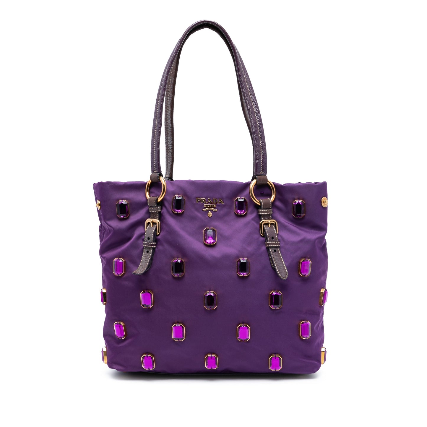 Prada Tessuto Pietre Jeweled Tote
