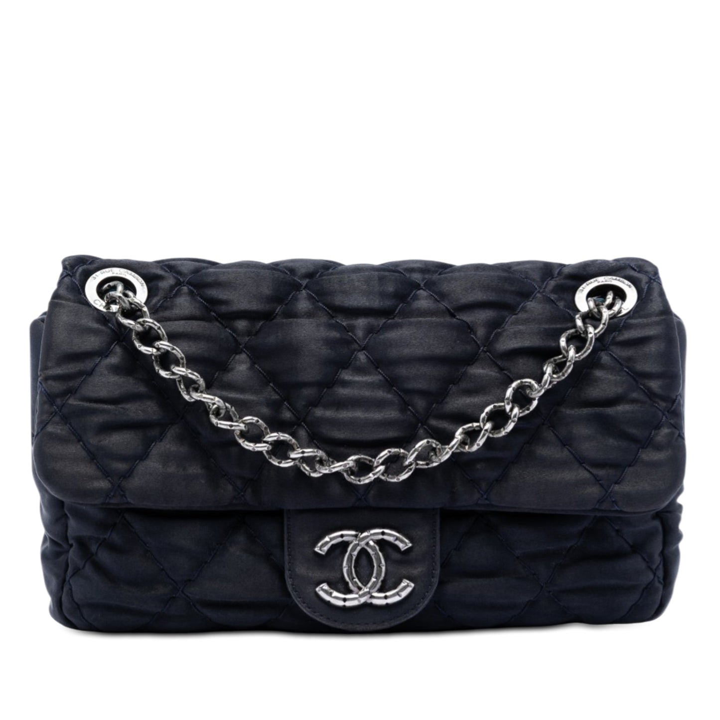 Chanel Medium CC Quilted Satin Single Flap