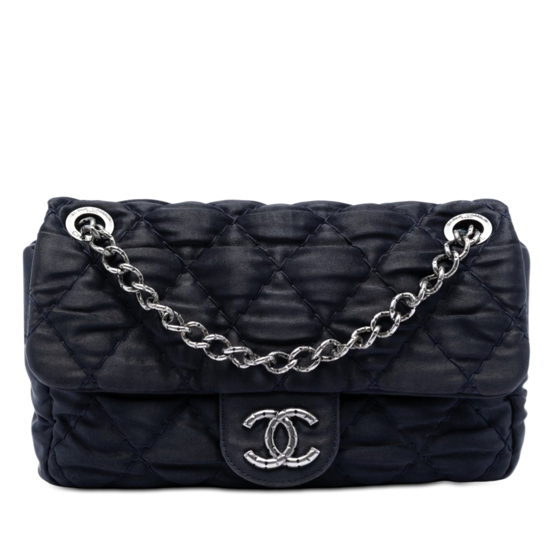 Chanel Medium CC Quilted Satin Single Flap
