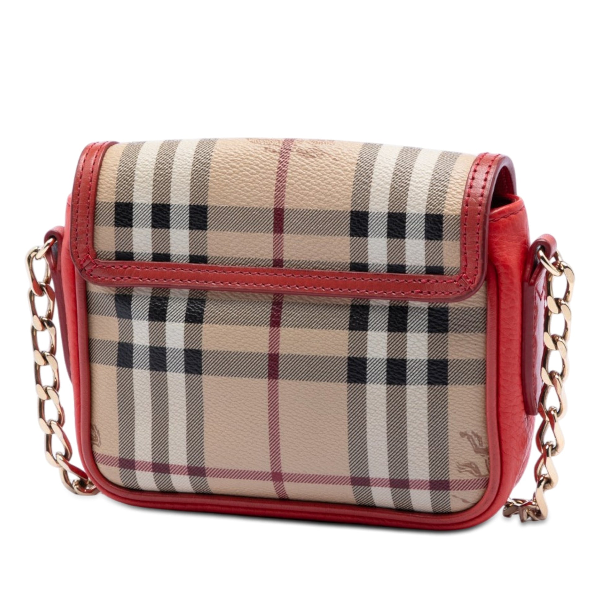 Burberry Mini Haymarket Check Coated Canvas Tassel Crossbody
