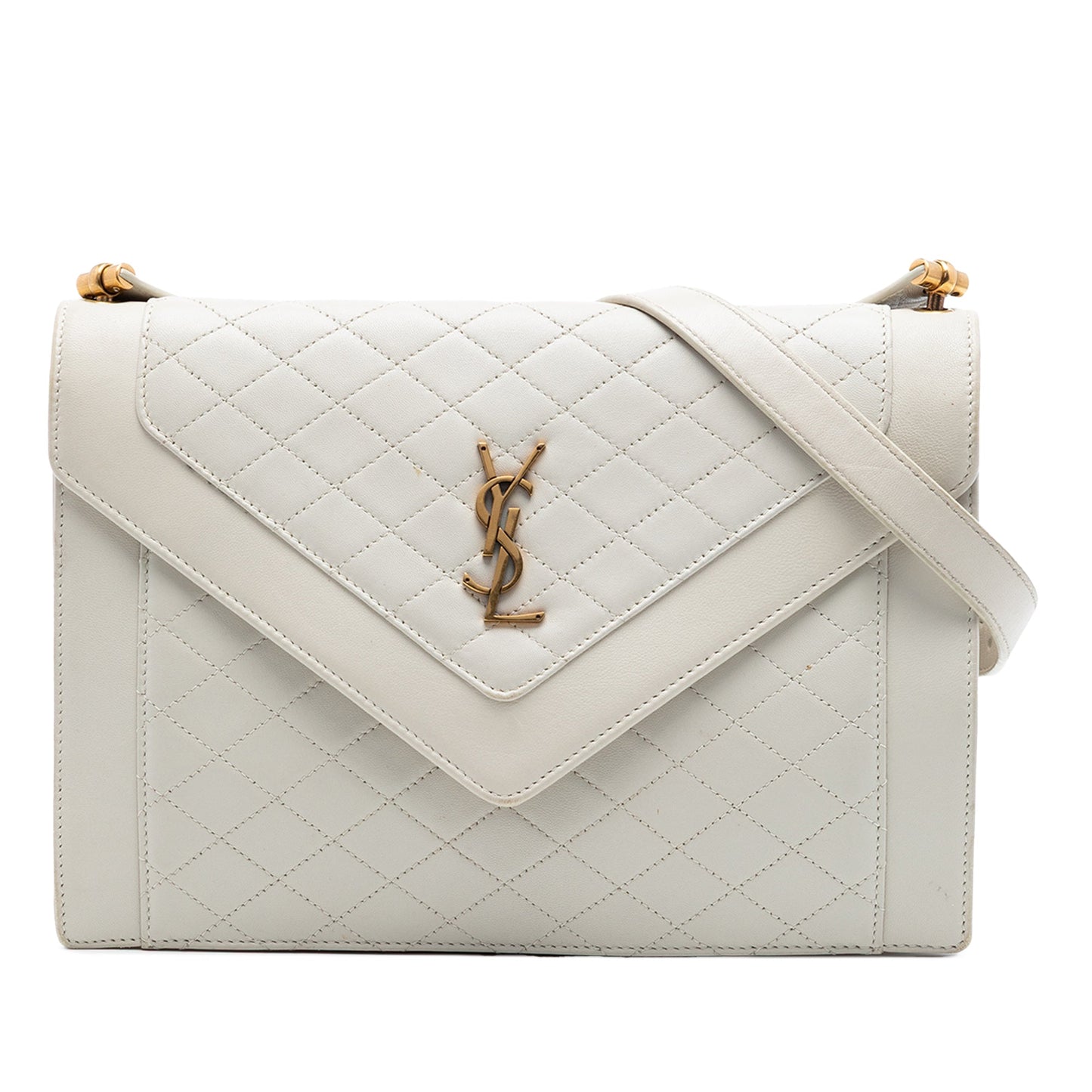 Saint Laurent Quilted Lambskin Monogram Gaby Crossbody