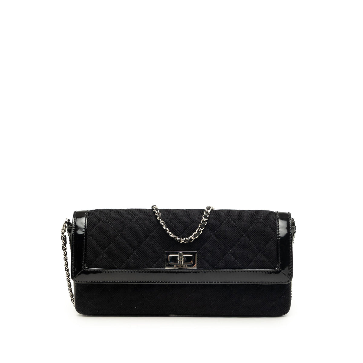Chanel Quilted Jersey and Patent Trimmed Reissue 2.55 East West Flap