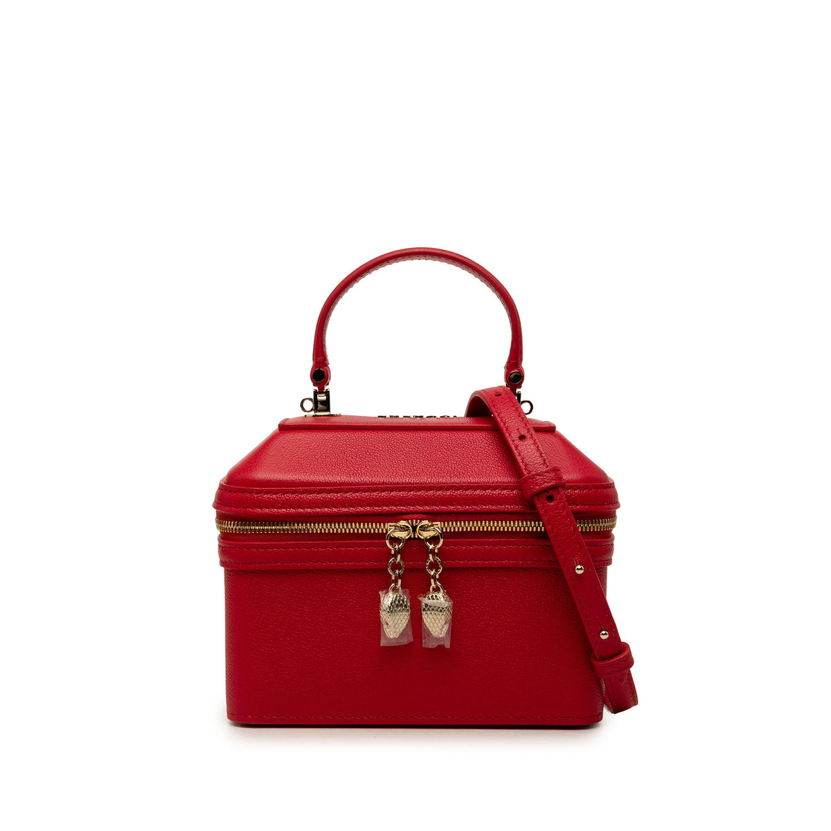 Bvlgari Leather Serpenti Forever Vanity Bag — Red