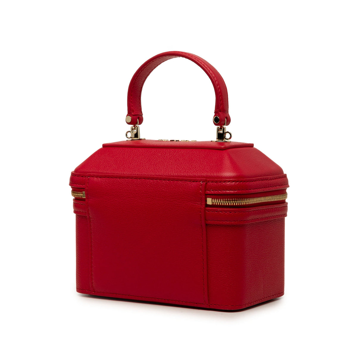 Bvlgari Leather Serpenti Forever Vanity Bag — Red