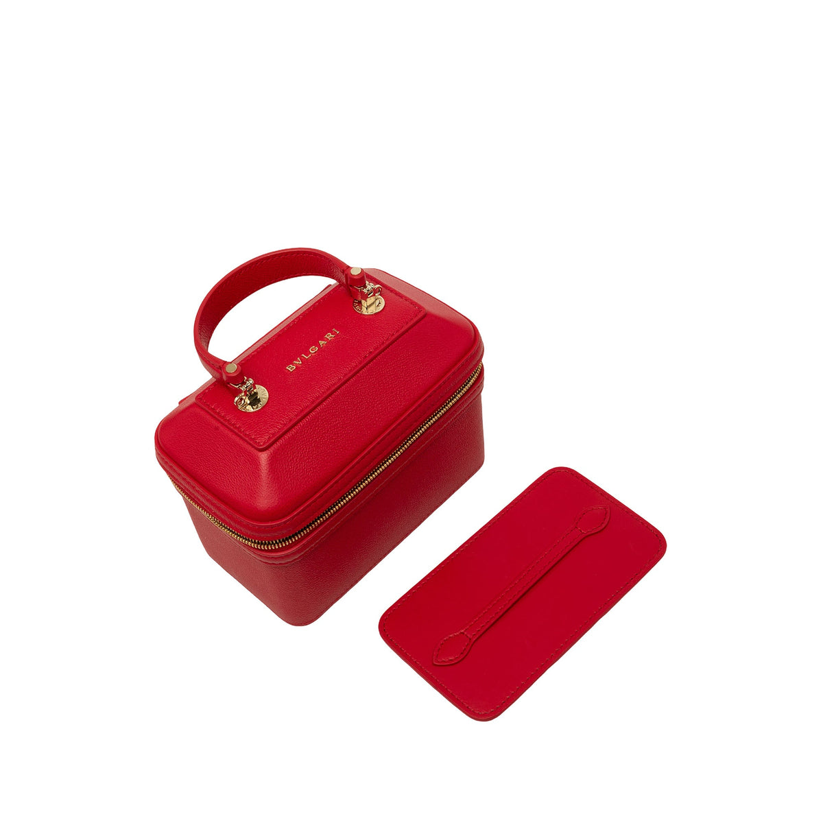 Bvlgari Leather Serpenti Forever Vanity Bag — Red