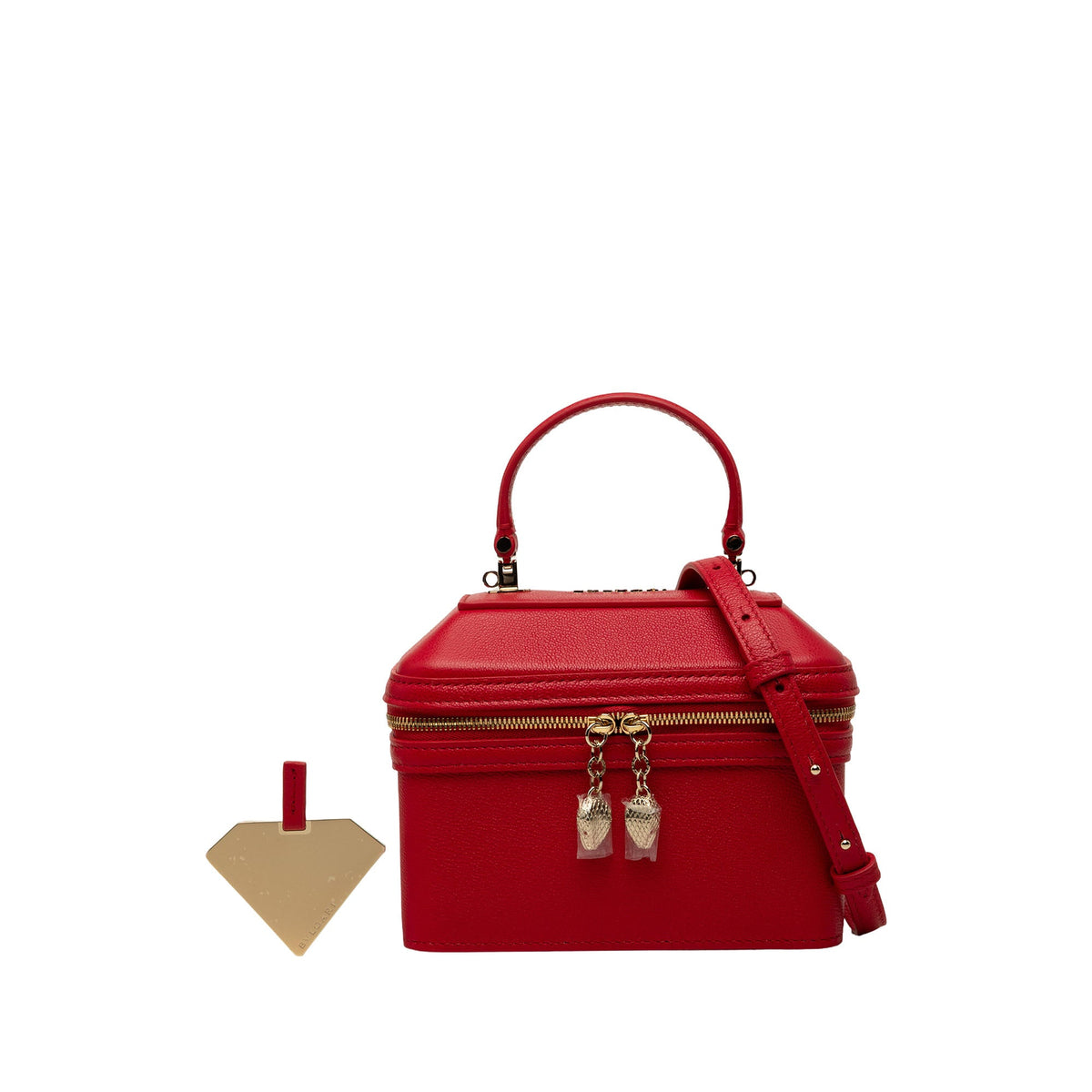 Bvlgari Leather Serpenti Forever Vanity Bag — Red