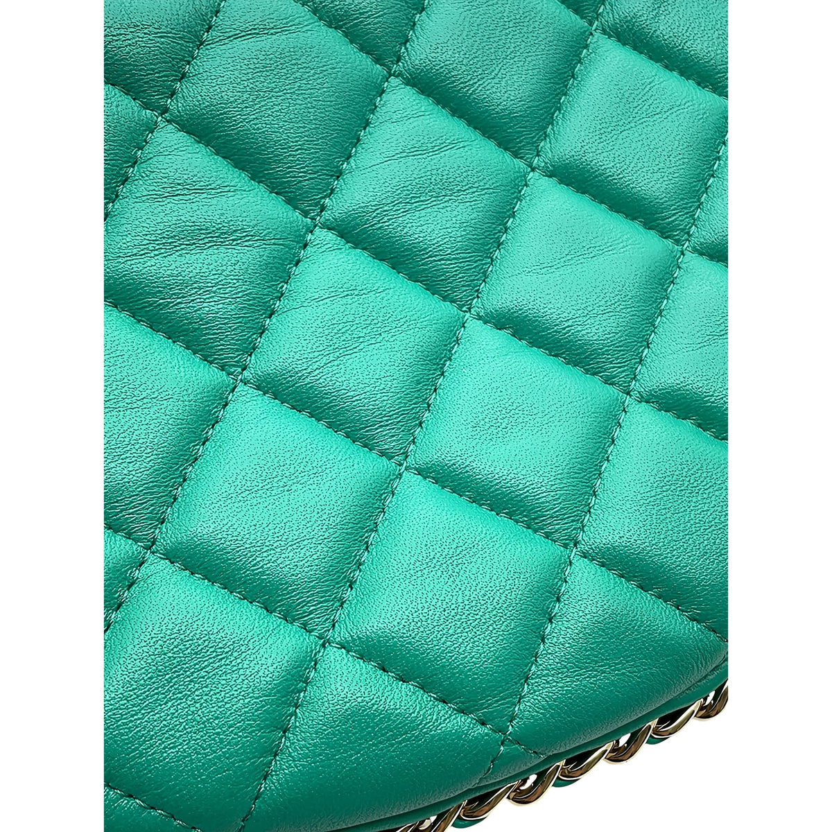 Chanel Small Quilted Lambskin Chain Around Hook Hobo Bag — Green