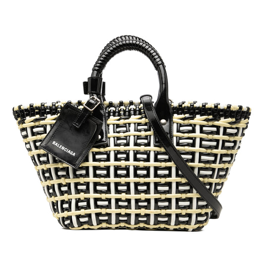 Balenciaga Faux Leather Bistro Basket Bag XS