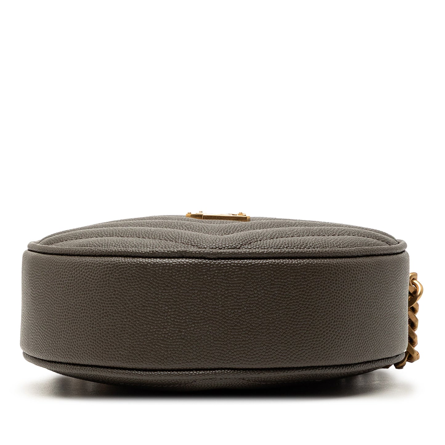 Saint Laurent Grain De Poudre Chevron Round Vinyle Camera Bag