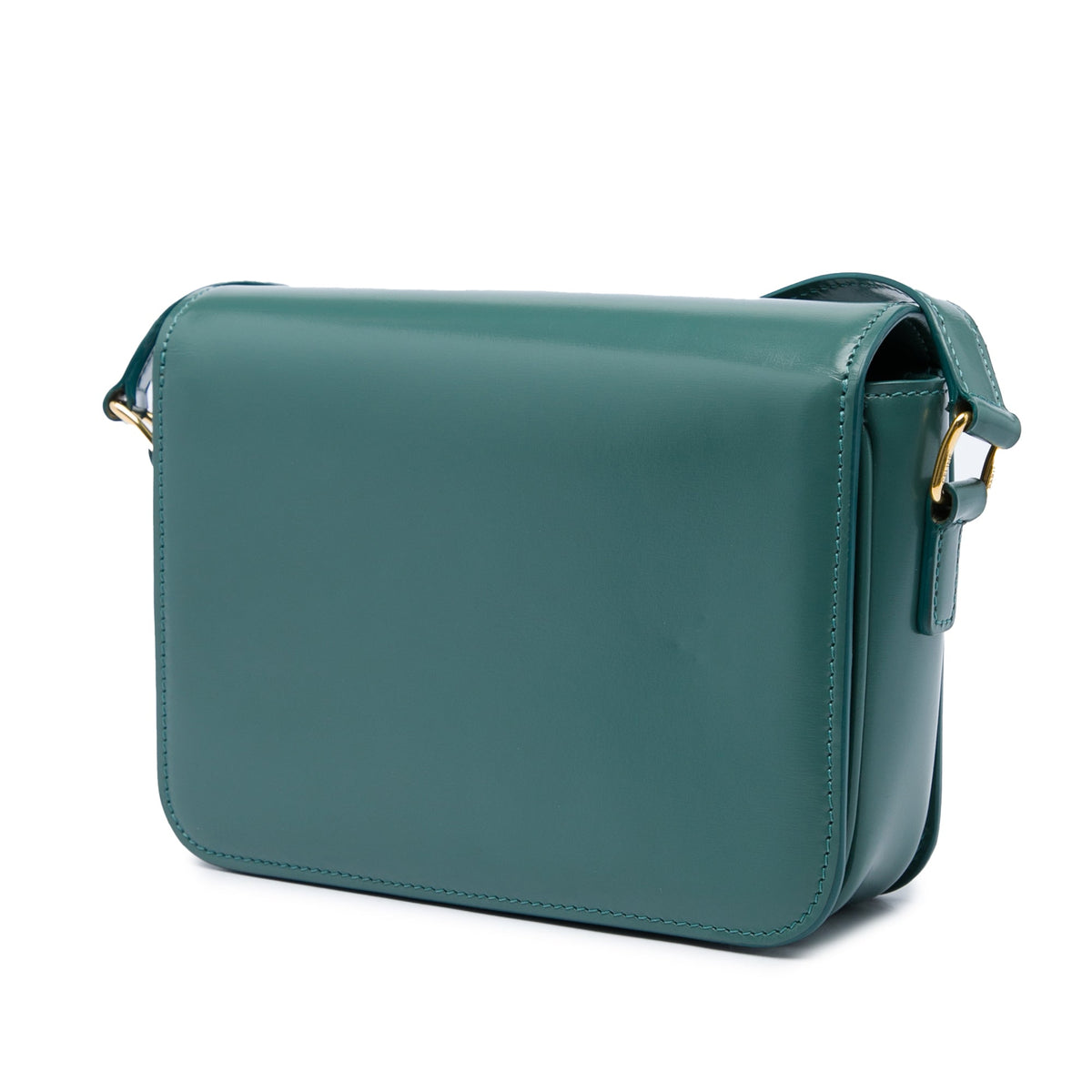 Celine Teen Shiny Calfskin Triomphe Crossbody — Blue