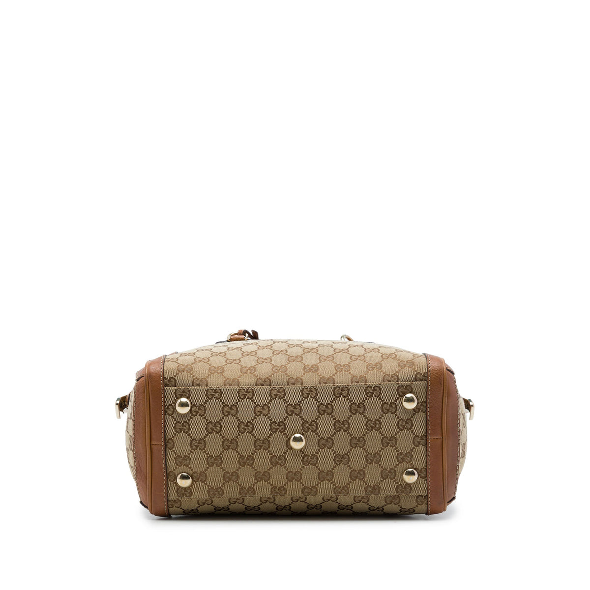 Gucci Medium GG Canvas Charm Satchel — Beige