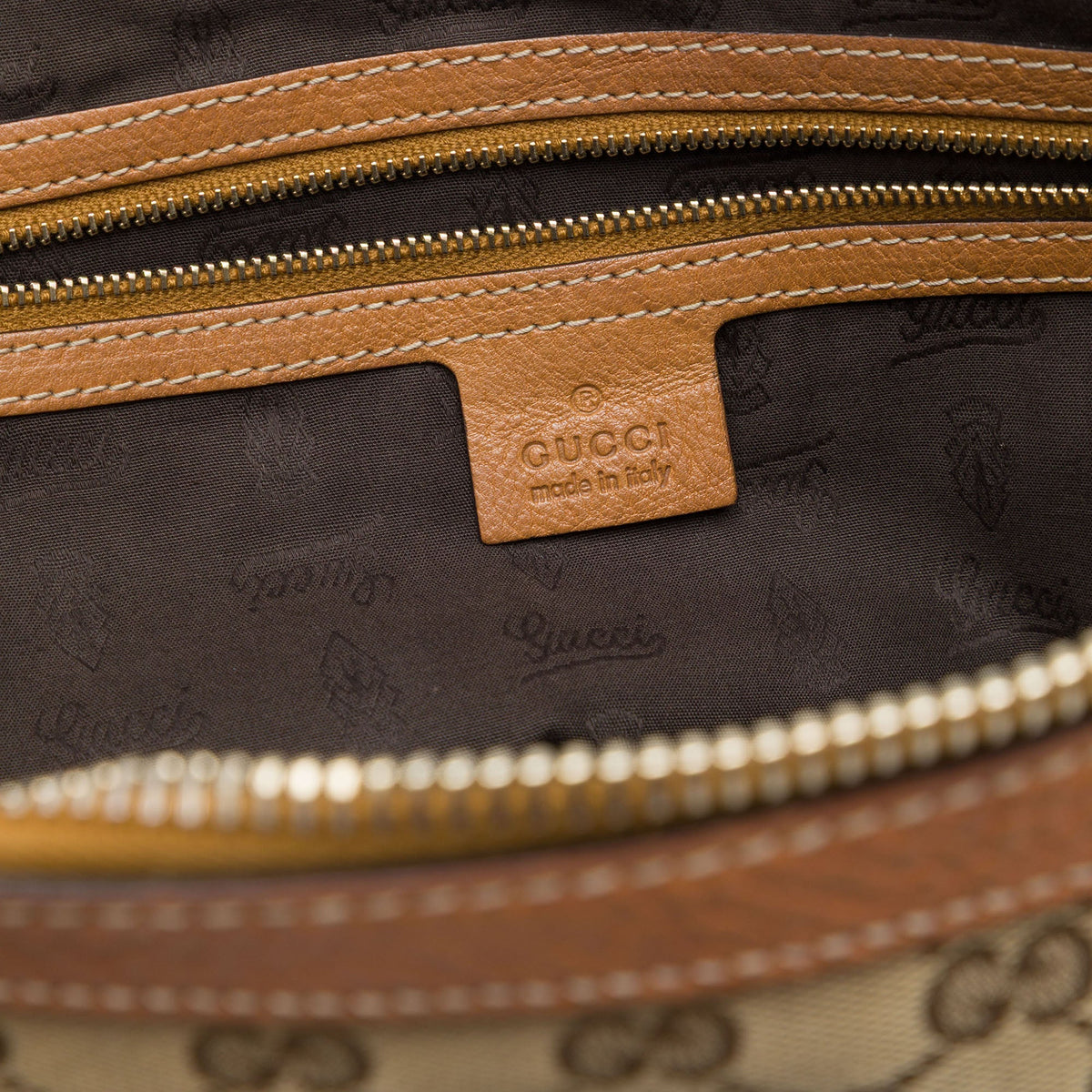 Gucci Medium GG Canvas Charm Satchel — Beige