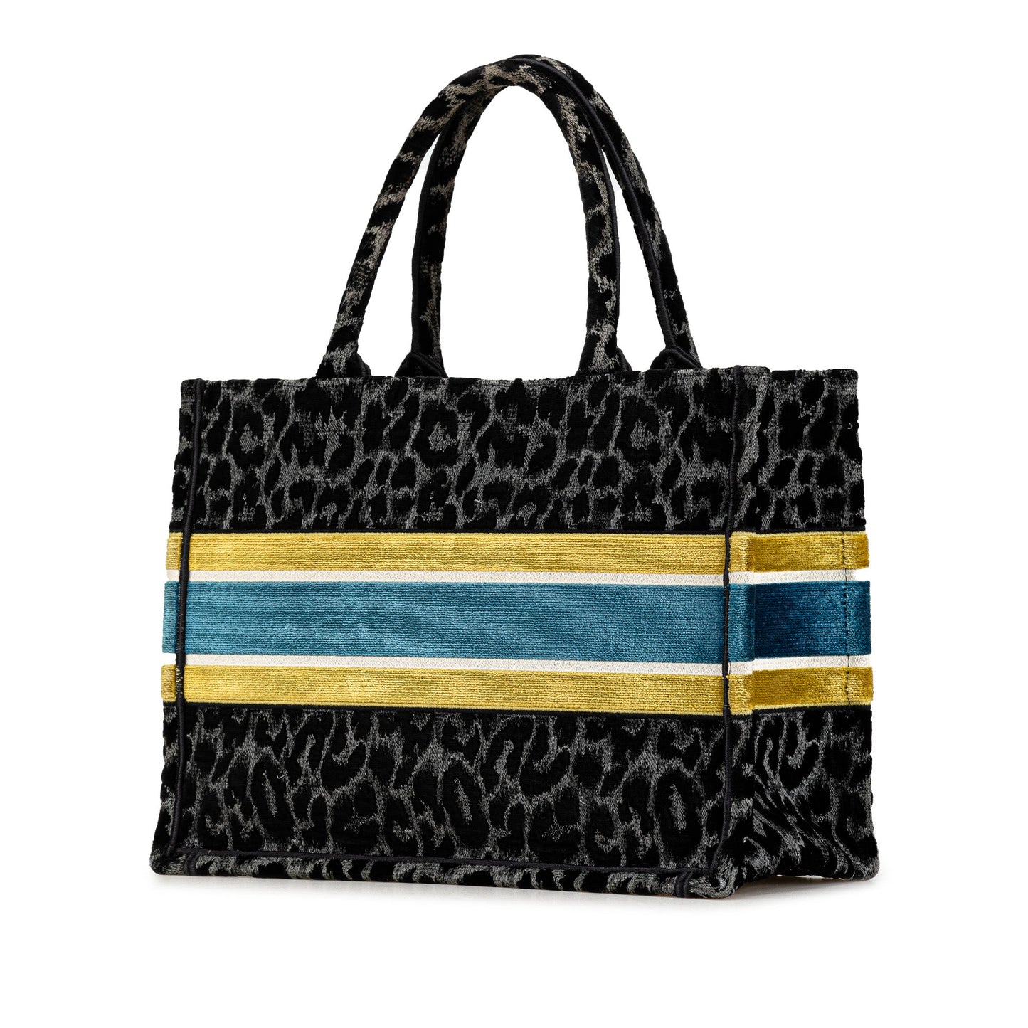 Dior Mizza Medium Embroidered Canvas Leopard Book Tote