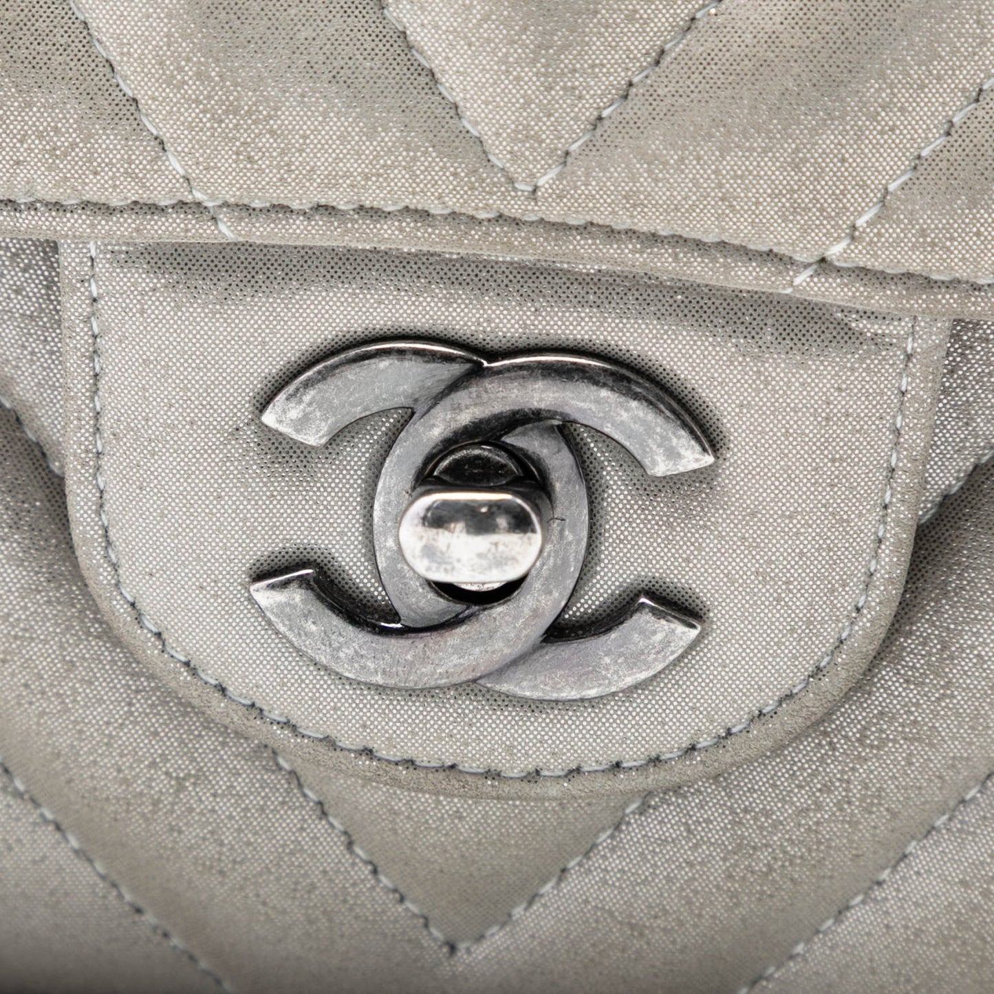 Chanel Medium Classic Chevron Iridescent Lambskin Double Flap