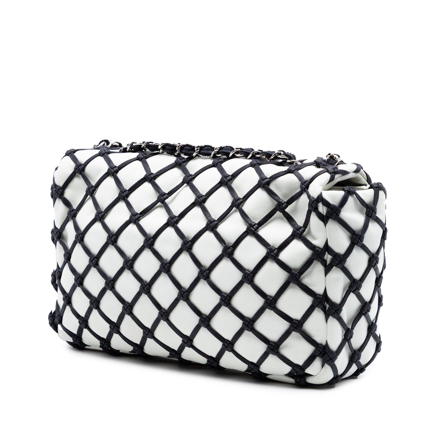 Chanel Jumbo Lambskin Canebiers Net Flap