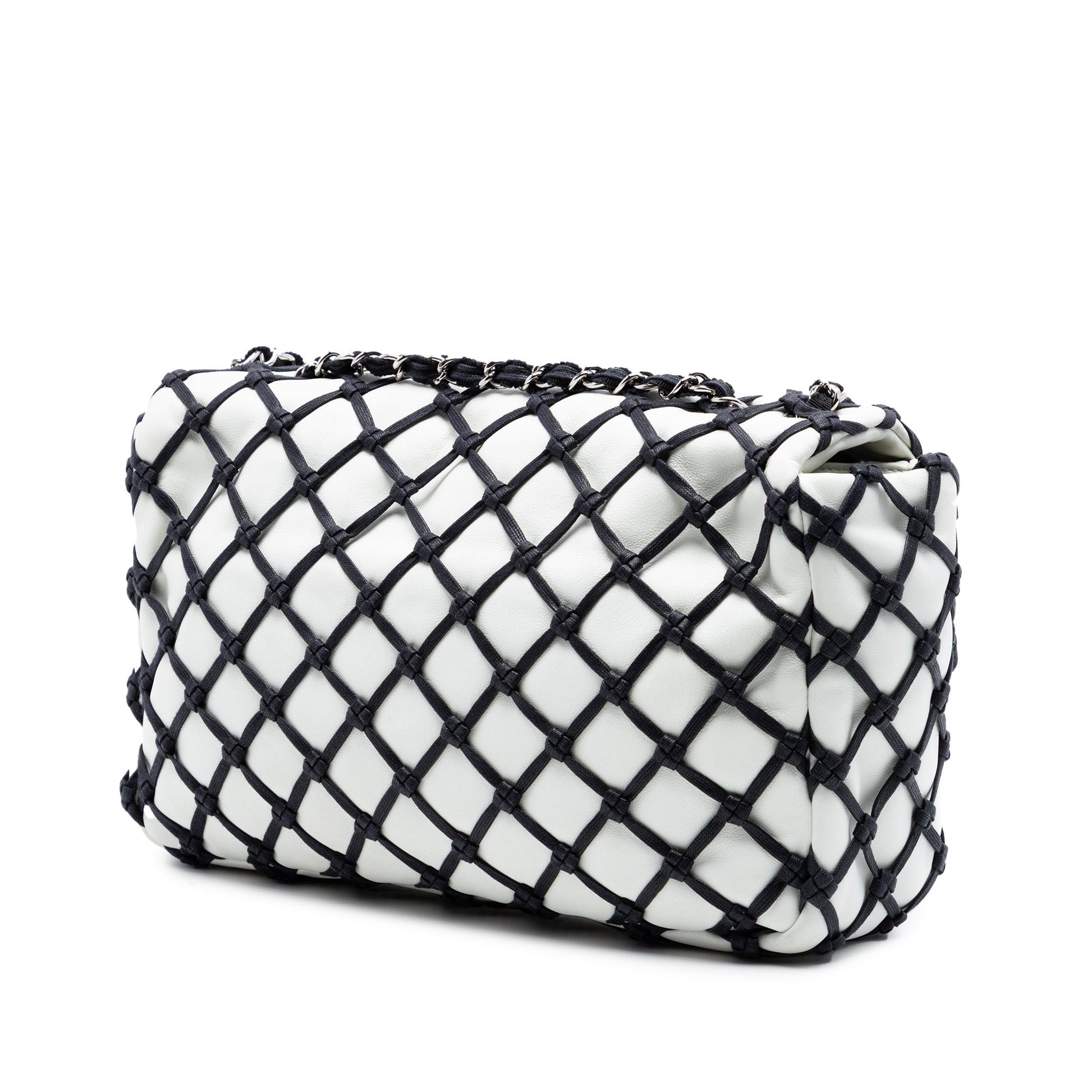 Chanel Jumbo Lambskin Canebiers Net Flap