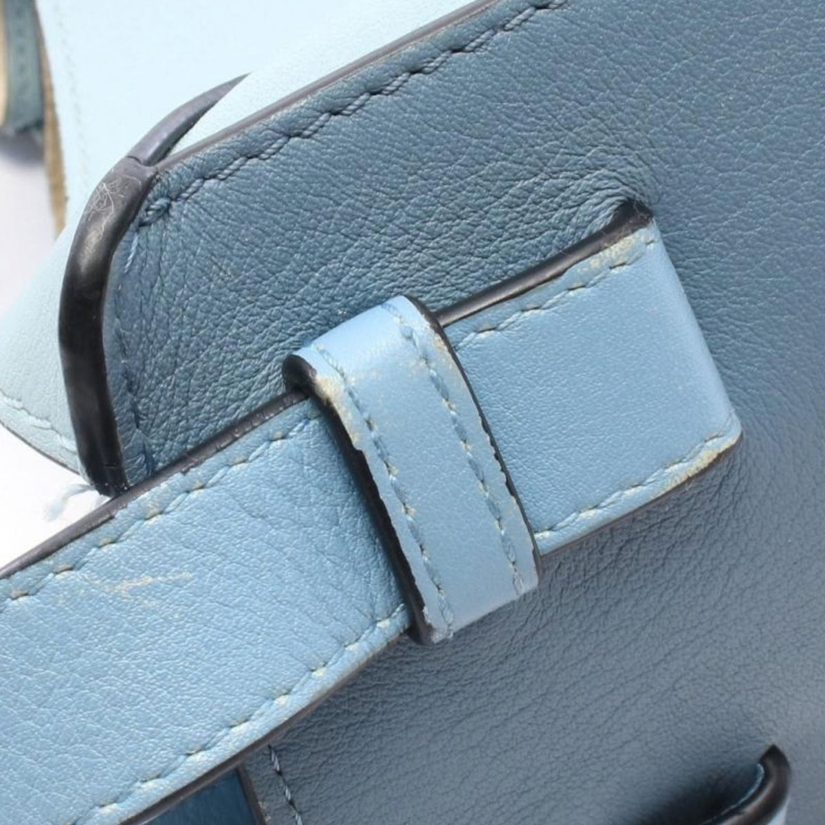 LOEWE Small Leather Hammock Satchel — Blue