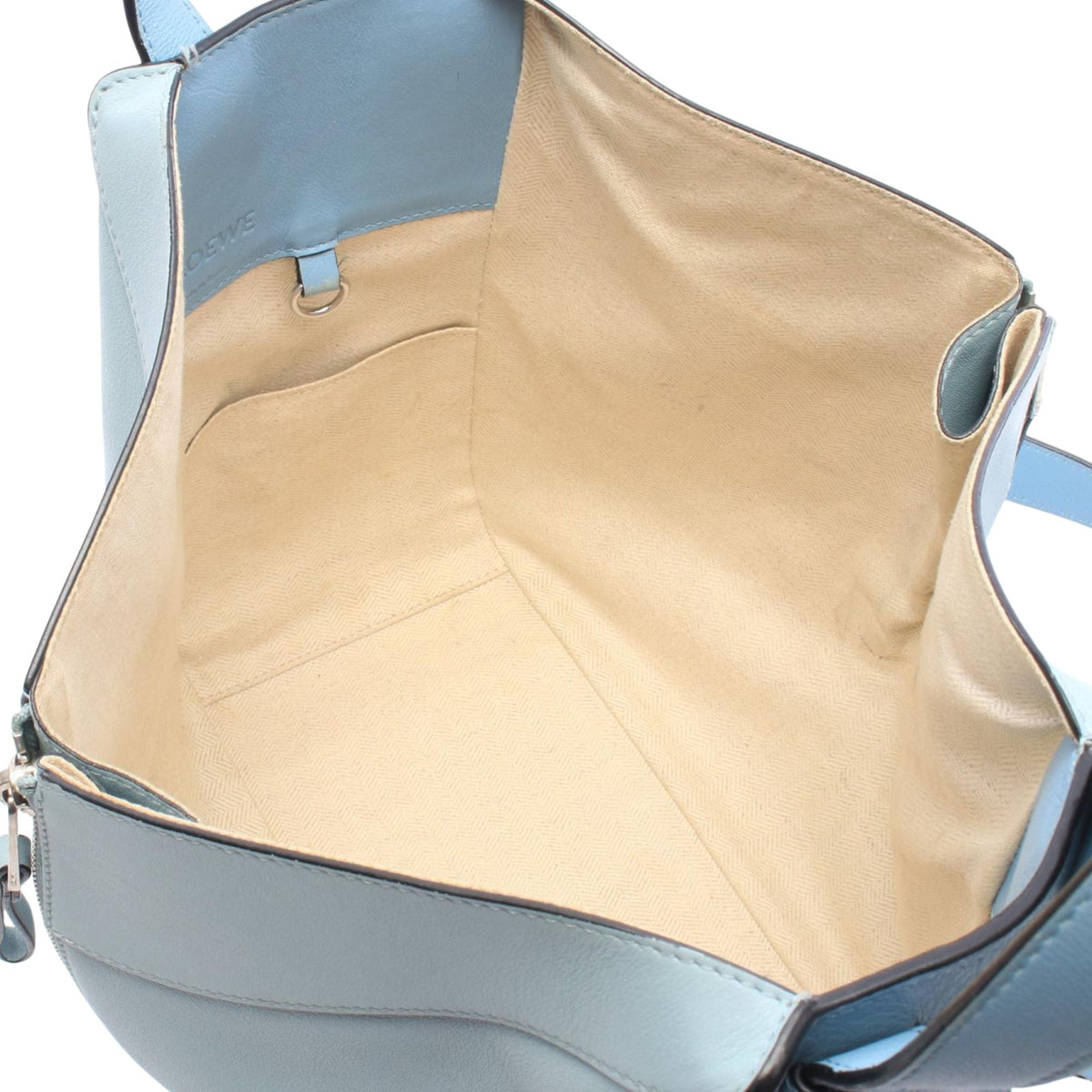 LOEWE Small Leather Hammock Satchel — Blue