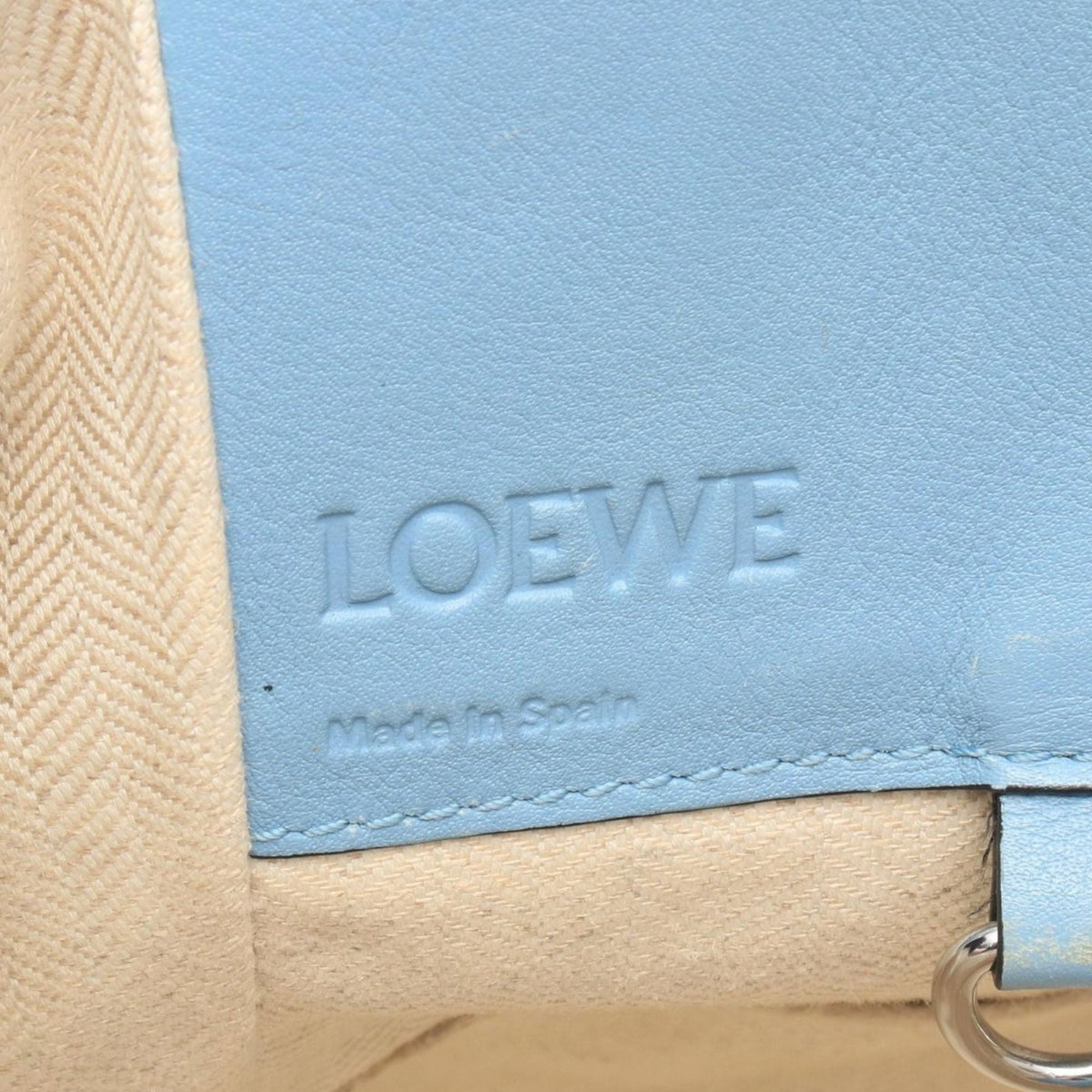LOEWE Small Leather Hammock Satchel — Blue